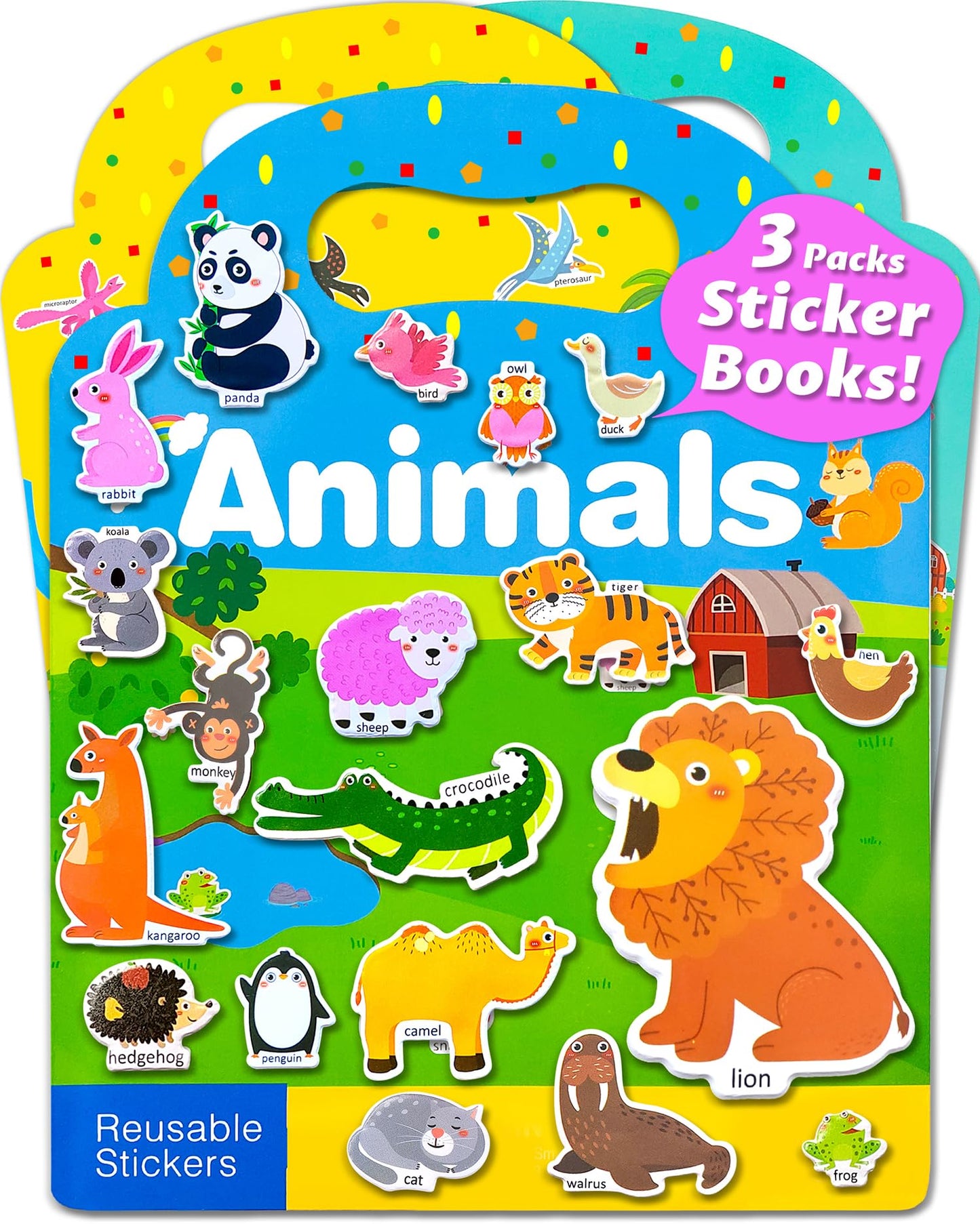 HotWalenced Reusable Sticker Book for Toddlers, Stickers for Kids, Toddler Sticker Book, Toddler Craft Activities, Toddler Travel Toys Boy Girl Birthday Gifts
