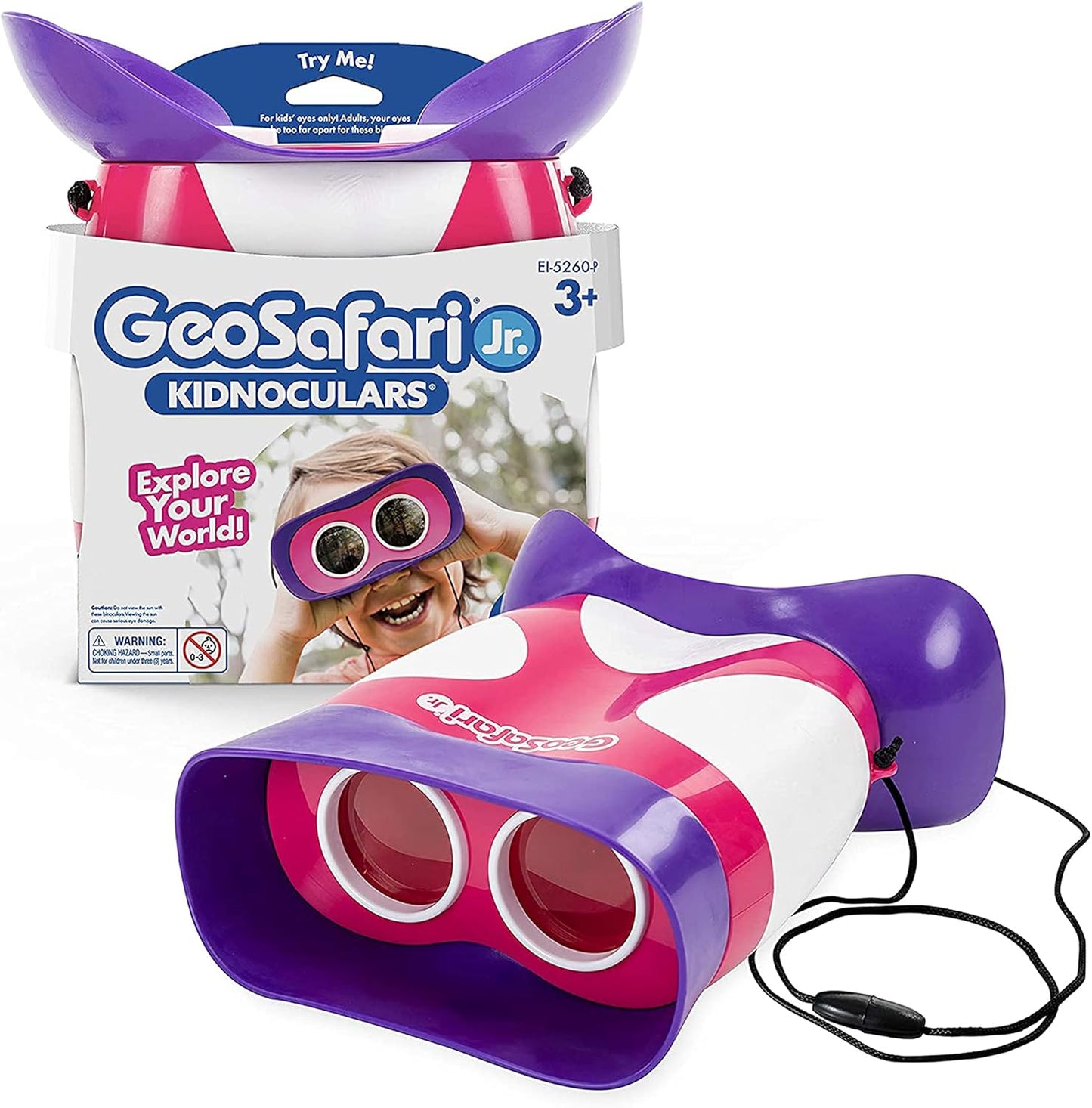 Hot Educational Insights GeoSafari Kidnoculars Pink - Toy Binoculars for Kids, Outdoor Toys for Kids Ages 4-8, Toddler Camping and Nature Toys, Lightweight Binoculars with Neck Strap, Bird Watching Gear