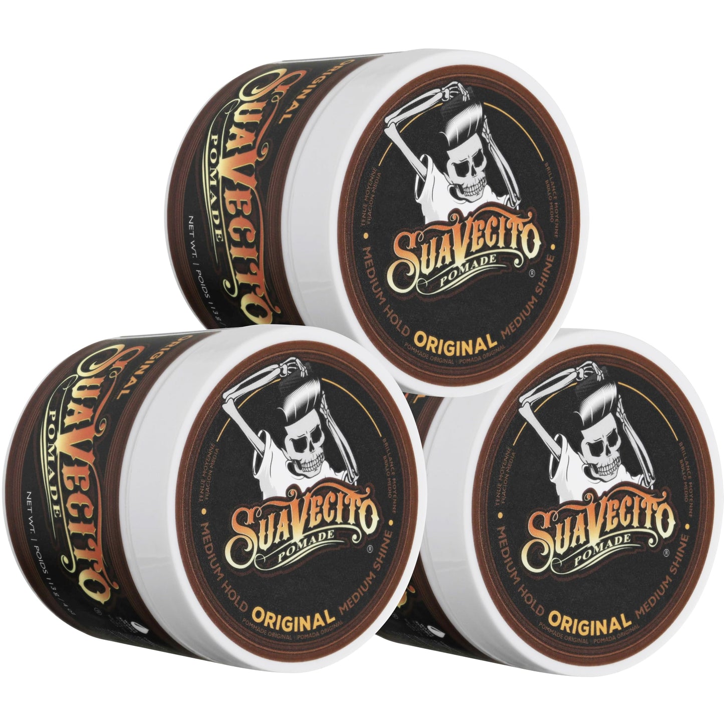 HotSuavecito Pomade Original Hold For Men 4 oz, 1 Pack - Medium Shine Water Based Wax Like Flake Free Hair Gel - Easy To Wash Out - All Day Hold For All Hairstyles