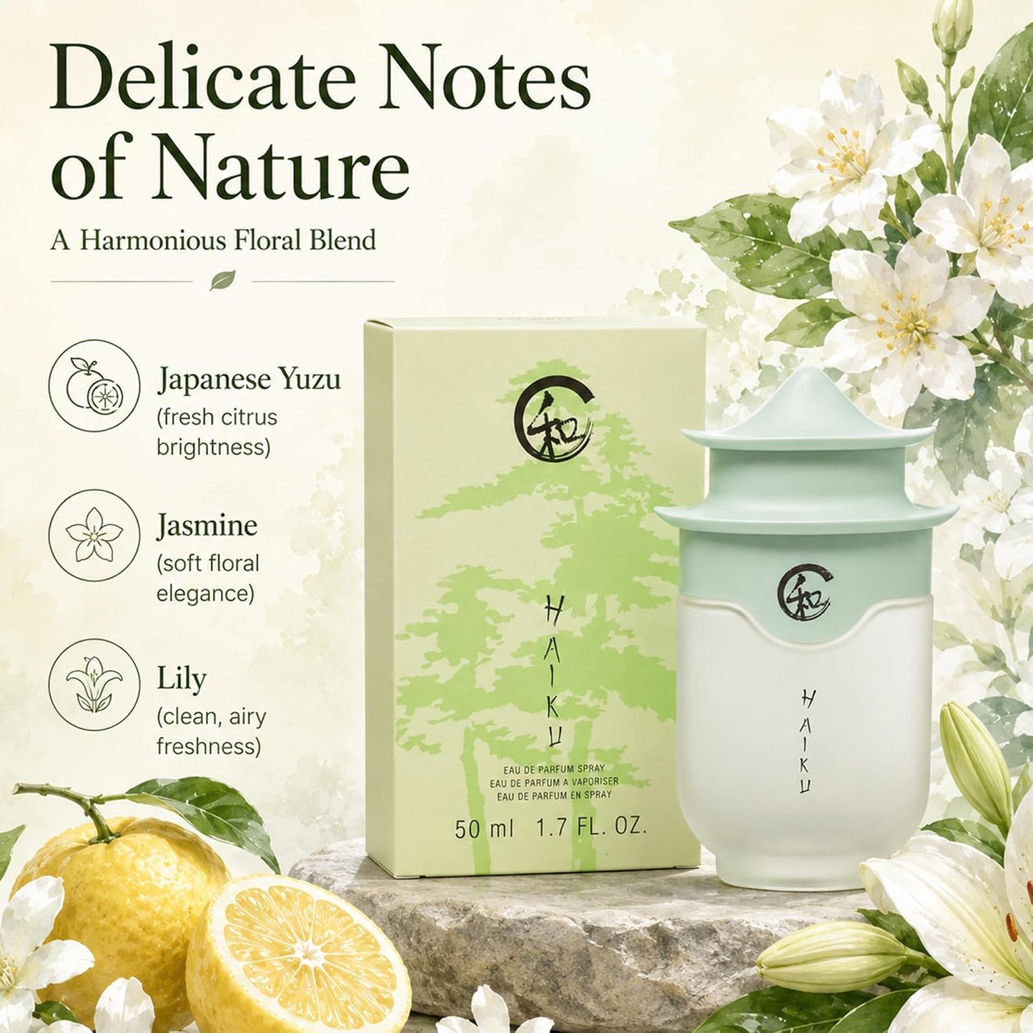 Hot AVON Haiku Eau de Parfum Fragrance for Women - 1.7 oz | Nature Inspired Women’s Fragrances – Fresh Green Floral Long Lasting Perfumes for Women with Japanese Yuzu