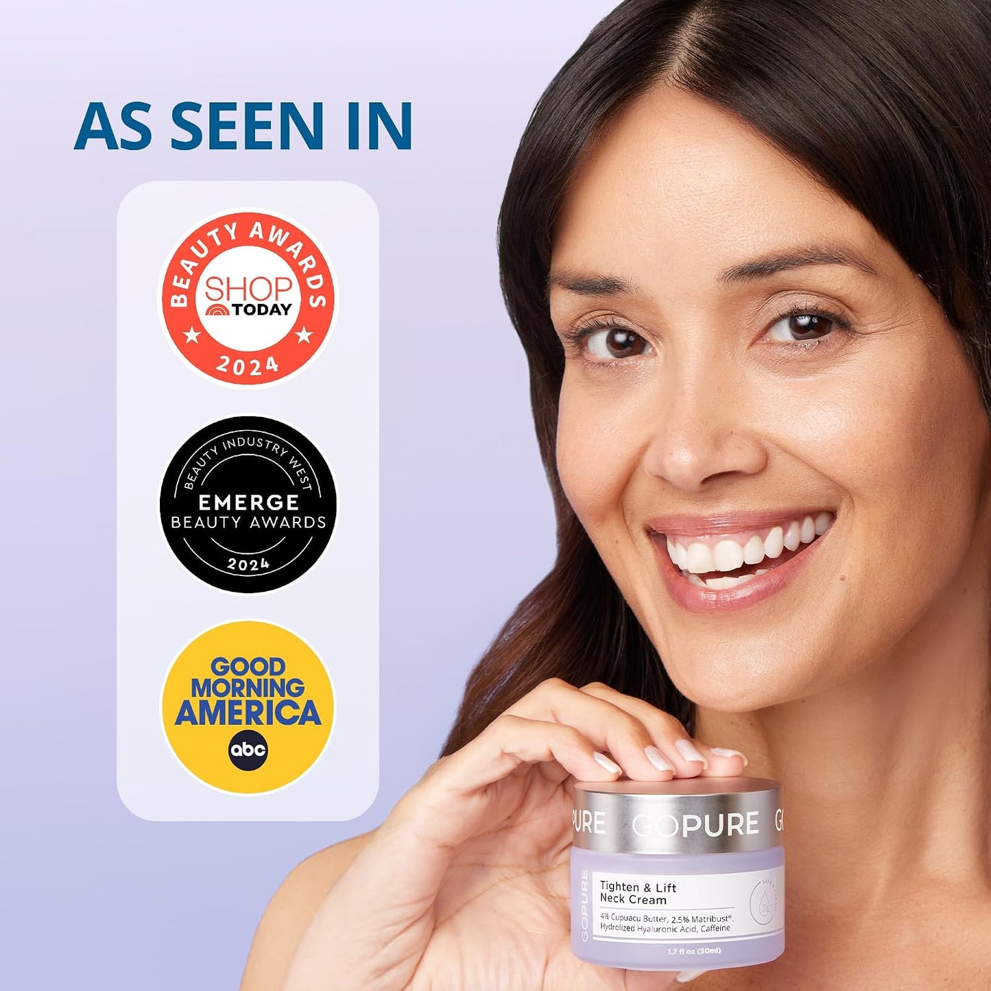 HotgoPure Tighten & Lift Neck & Chest Moisturizer Cream for Visibly Firming, Tightening and Lifting the Look of Wrinkles & Crepey Skin, 1.7oz