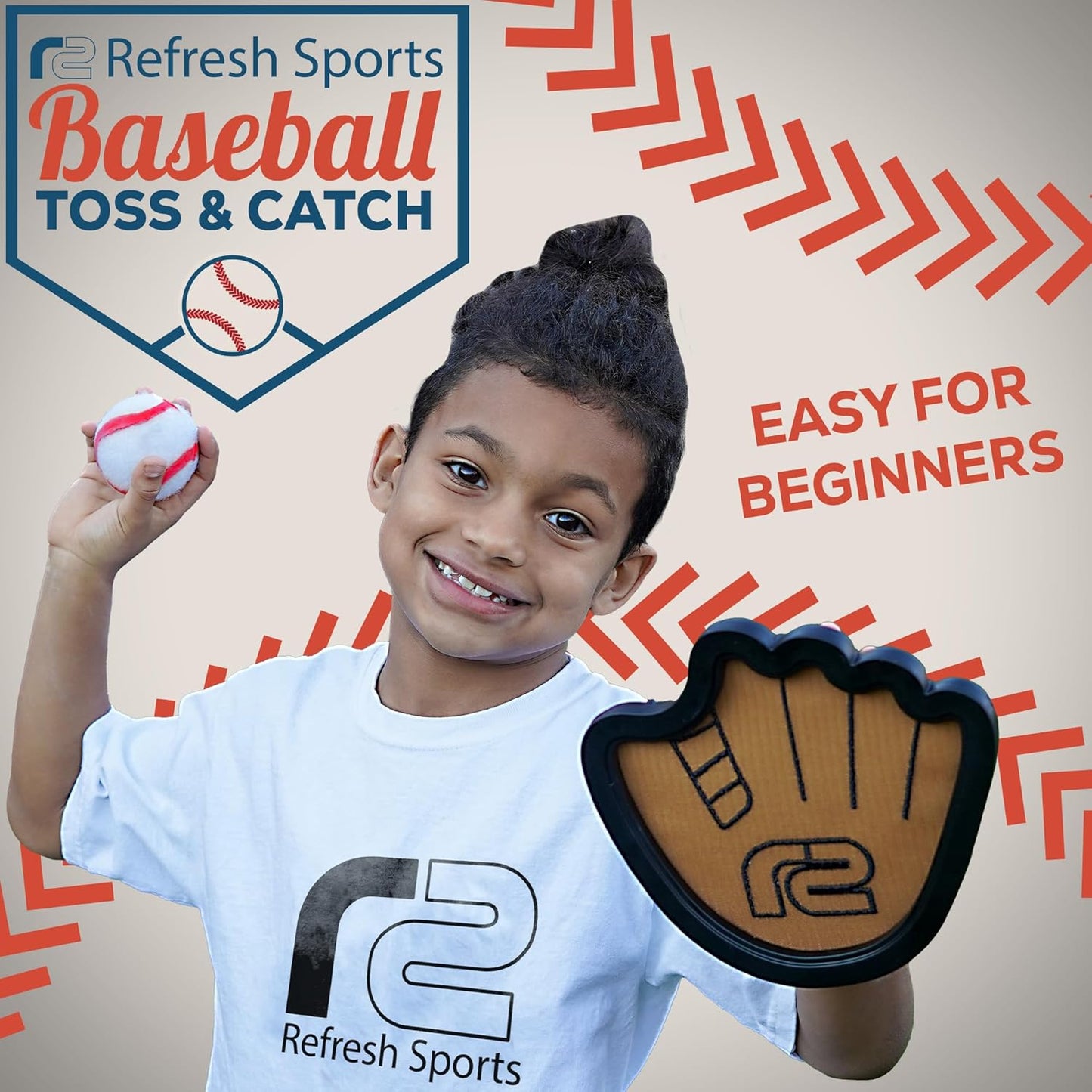 Hot Toss and Catch Ball Game Set - Easy to Use Sticky Balls & Beginner Baseball Training Glove - Premium Toy Paddle Fits All Hand Sizes From Toddlers to Teens & Adults - Fun Gift Idea for Boys and Girls