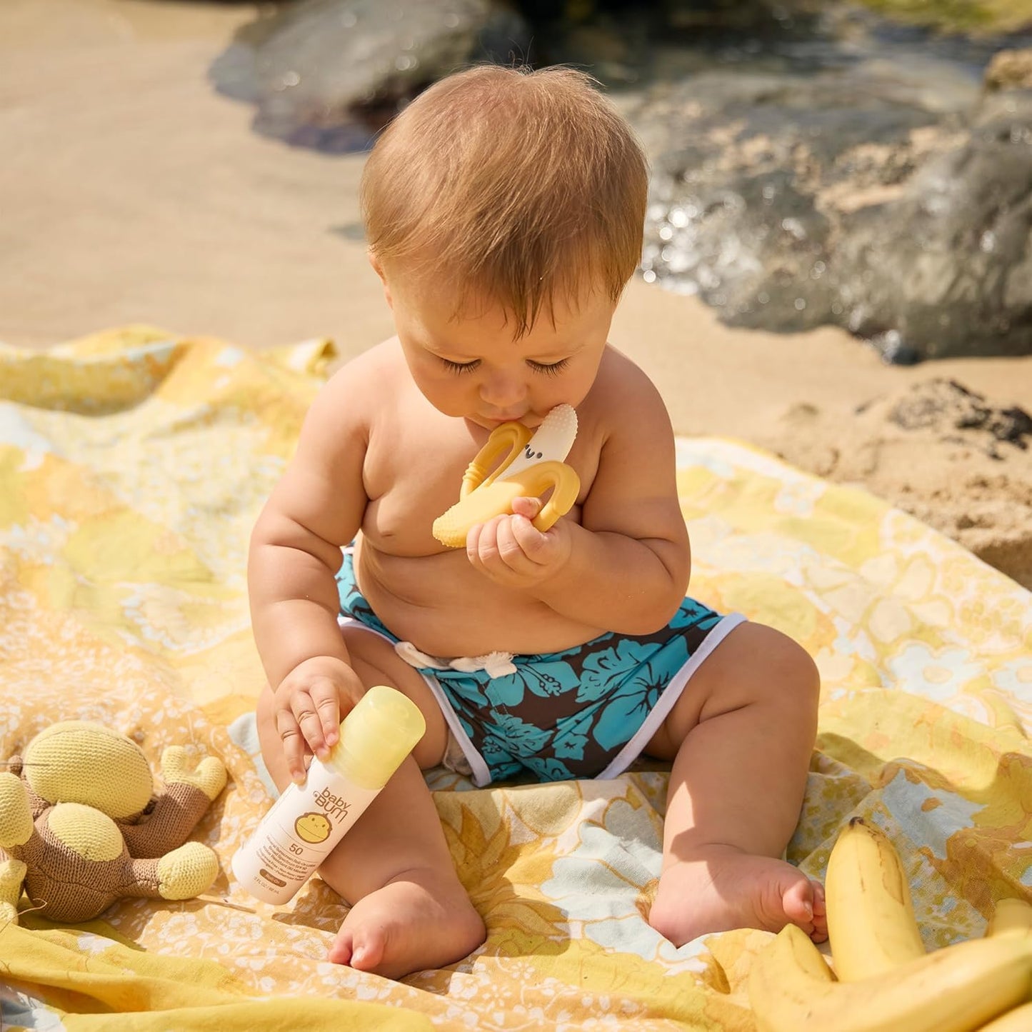 HotSun Bum Baby Bum Mineral SPF 50 Roll-On Sunscreen - Vegan and Hawaii 104 Act Compliant (Without Octinoxate & Oxybenzone) - Broad Spectrum Moisturizing UVA/UVB - Travel Size - 3 oz