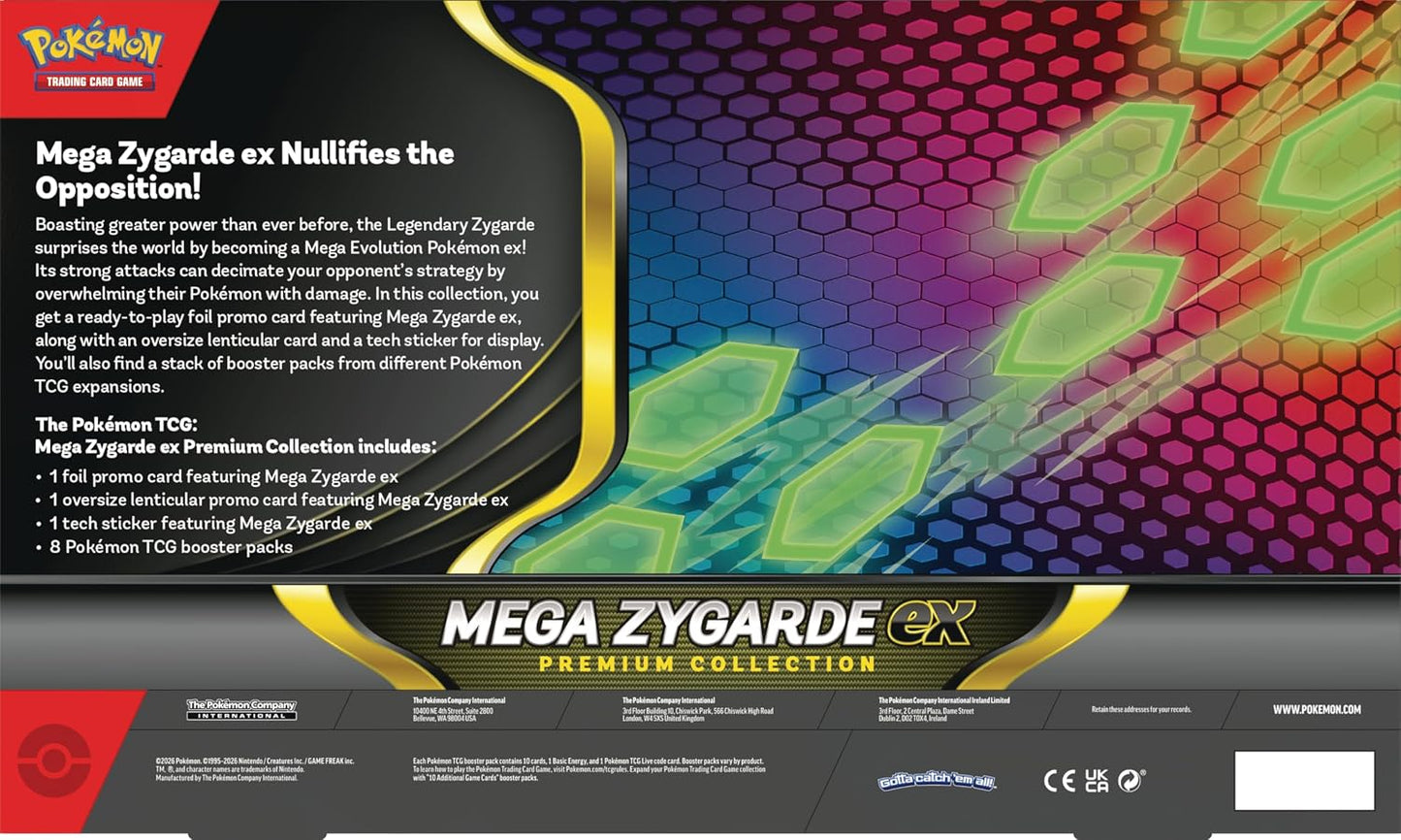 HotPokemon TCG: Mega Zygarde ex Premium Collection with 8 Booster Packs