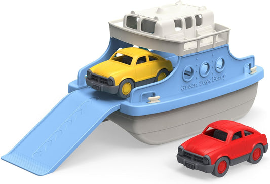 HotGreen Toys Ferry Boat with Mini Cars Bathtub Toy, Blue/White, Standard