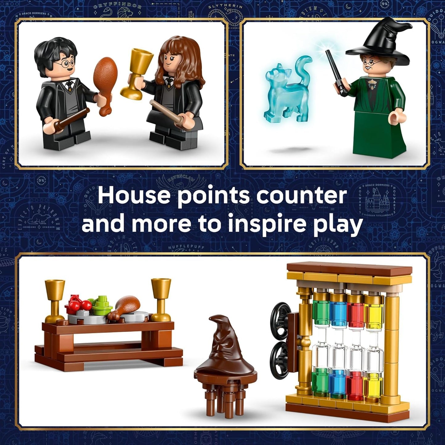 HotLEGO Harry Potter Hogwarts Castle: Sorting Hat Ceremony Building Toy for Boys, Girls - Pretend Play Set for Kids, Ages 7+ - W/4 Minifigures & Cat Patronus Toy Figure - Gift Idea for Birthdays - 76460