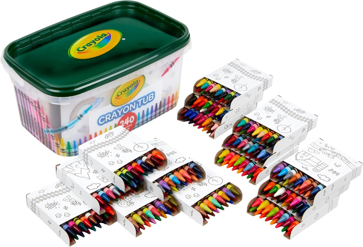 HotCrayola Crayon Tub (240ct), Bulk Crayons for Kids, Spring Craft Supplies, Classroom Coloring Gifts for Kids & Toddlers, Ages 3+ [Amazon Exclusive]