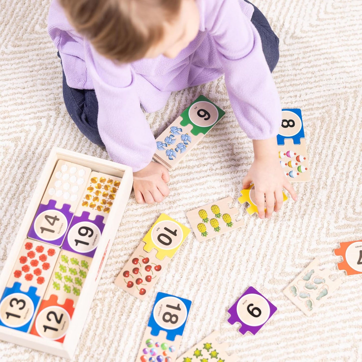 HotMelissa & Doug Self-Correcting Wooden Number Puzzles with Storage Box (40 pcs)