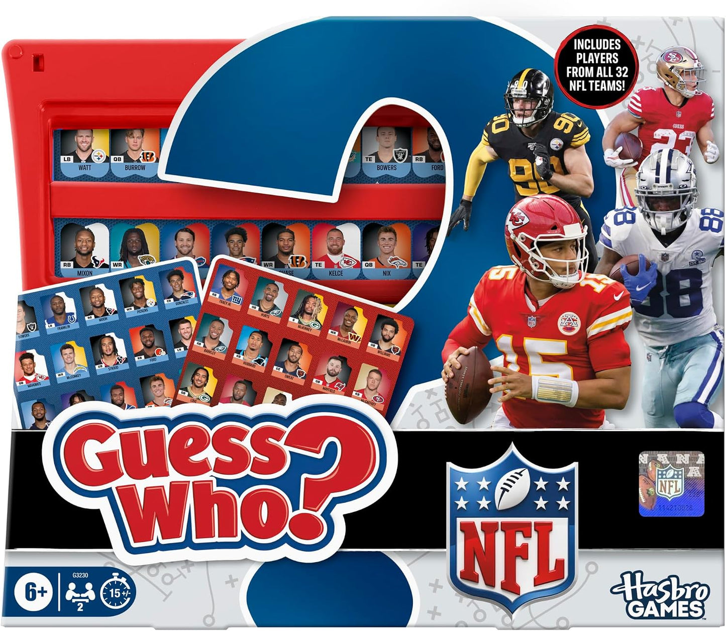 HotGuess Who? NFL Edition Board Game | Officially Licensed NFL Game for Kids and Families | Ages 6+ | 2 Players | 15 Mins. | Football Games