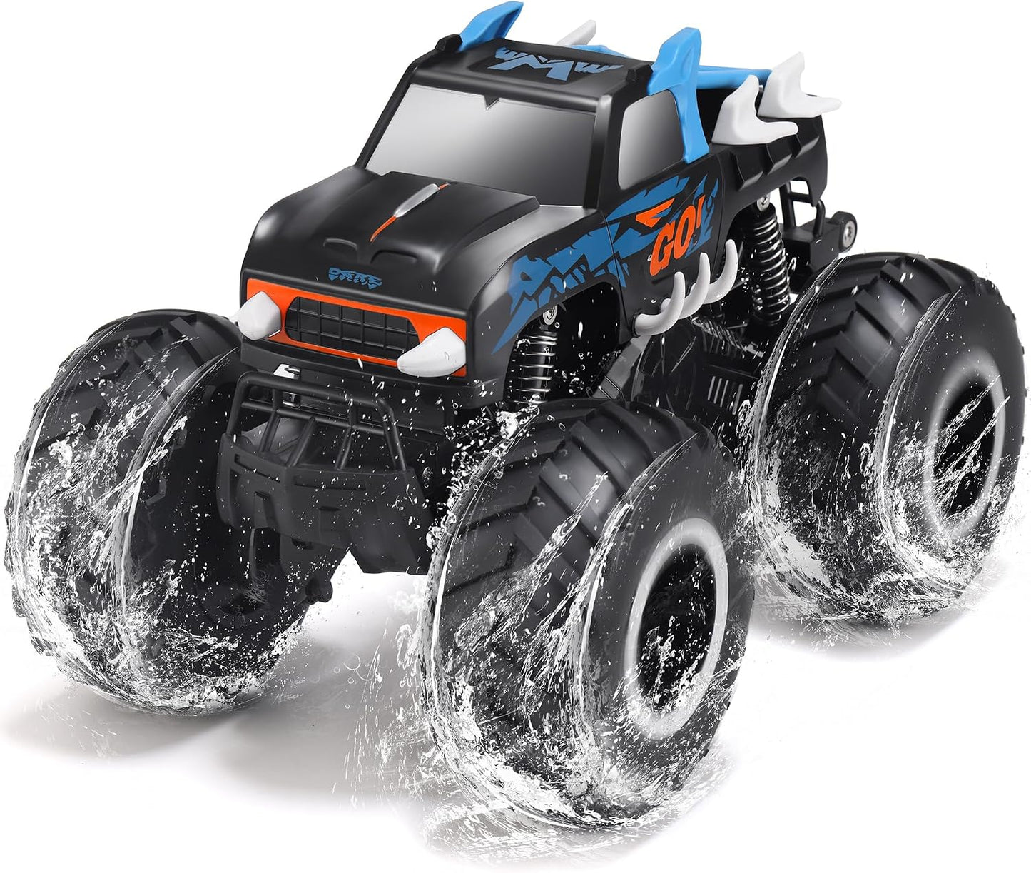 Hot Threeking 1:16 Amphibious Monster Truck All Terrain Remote Control Car Toys | Waterproof Durable 4WD Off-Road RC Crawler Cars Pick-Up Unique Toy Gifts for Boys Girls Ages 6-12