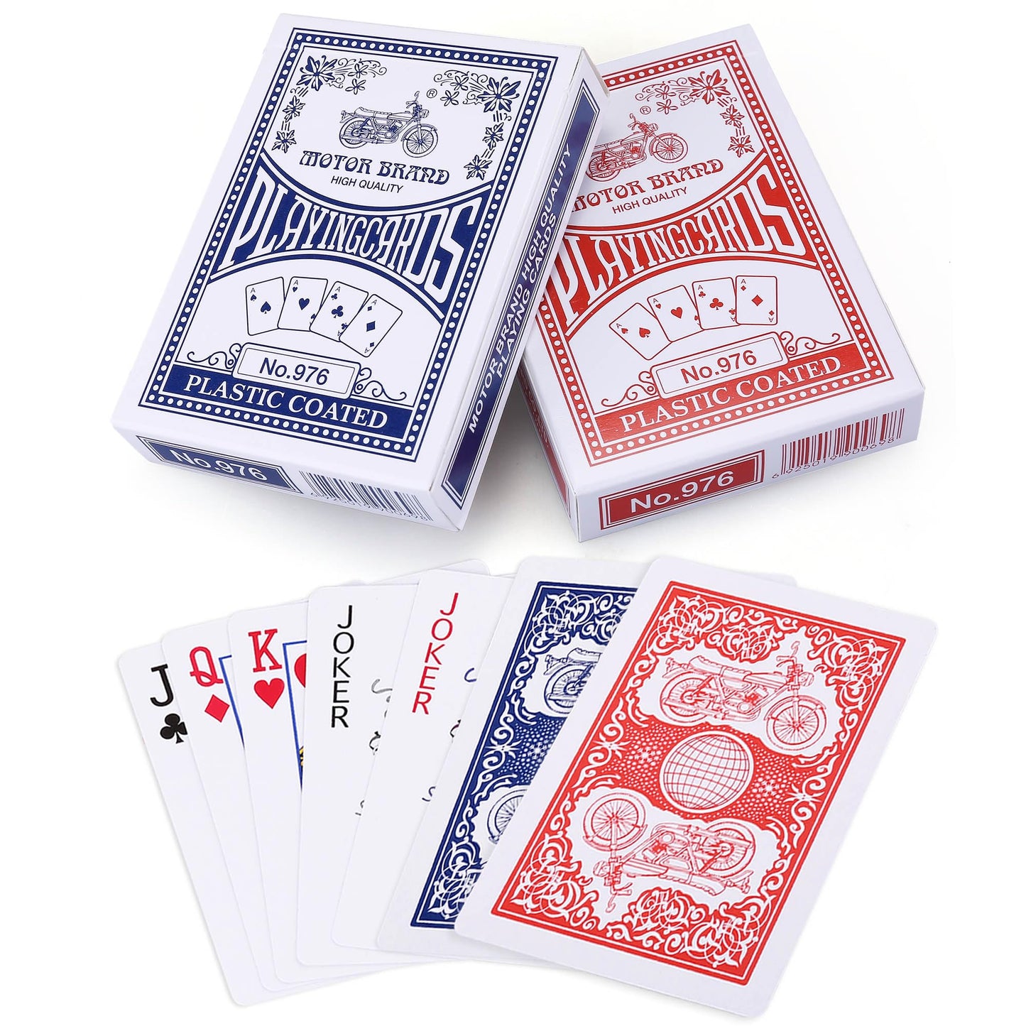 HotLotFancy Playing Cards, 12 Pack, Decks of Cards Bulk, Poker Size, Standard Index, for Blackjack, Euchre, Canasta Card Game, 6 Blue and 6 Red, Casino Grade Poker Cards