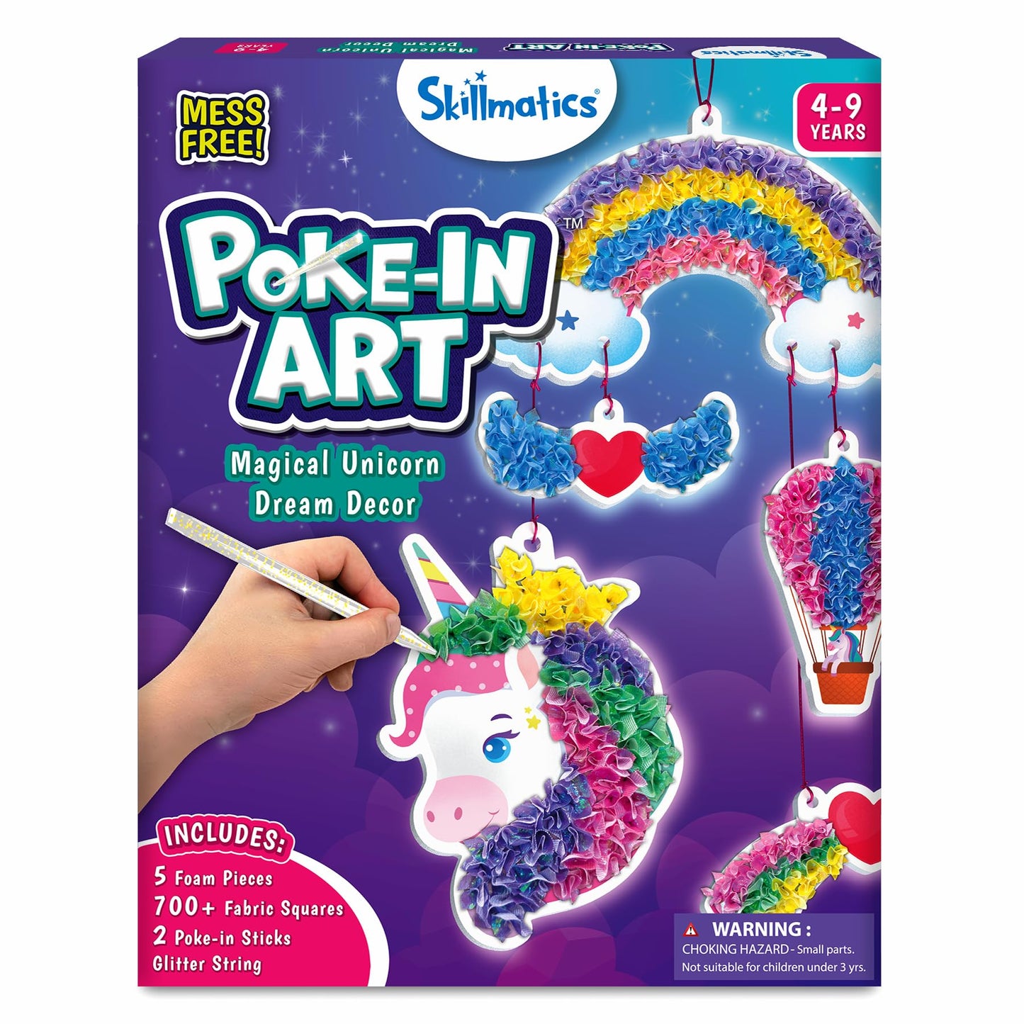 HotSkillmatics Poke-in Art – Disney Princesses, Mess-Free DIY Wood Craft Kit | Screen-Free Entertainment, Fun Colorful Creative Activity for Kids, Cinderella, Ariel, Gifts for Girls Ages 4, 5, 6, 7, 8, 9