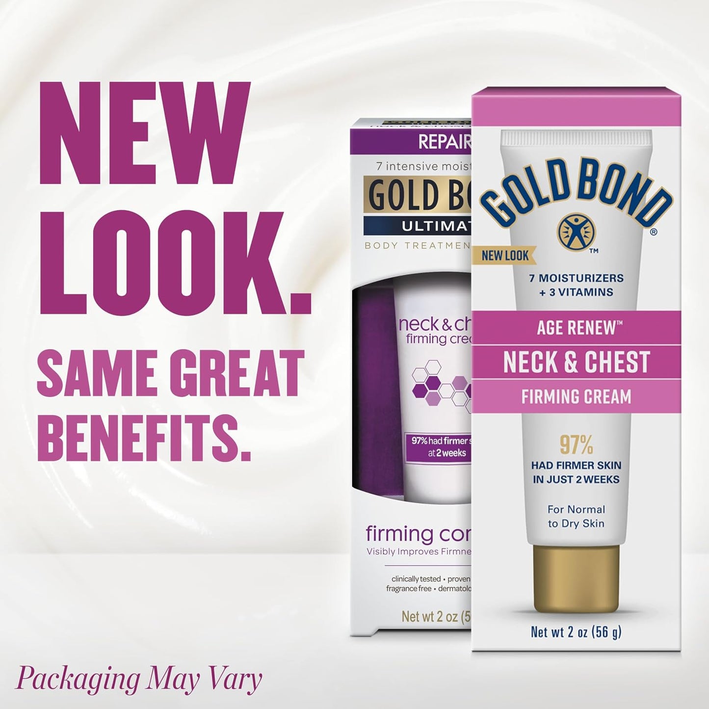 HotGold Bond Age Renew Neck & Chest Firming Cream, 2 Oz, Hydrates, Renews, and Visibly Improves Firmness, Texture & Elasticity of Aging Skin, Non-Greasy, Dermatologist-Tested, Hypoallergenic, Unscented