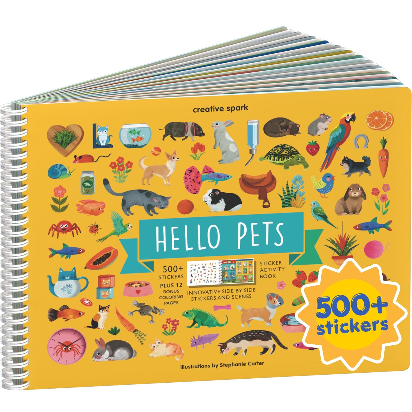 HotAnimals Habitat 500+ Kids Sticker Book by Cupkin Toddler Airplane Travel Activity Coloring and Sticker Book, Road Trip Essentials, 12 Coloring Pages + 12 Scenes for Ages 2–8 Years