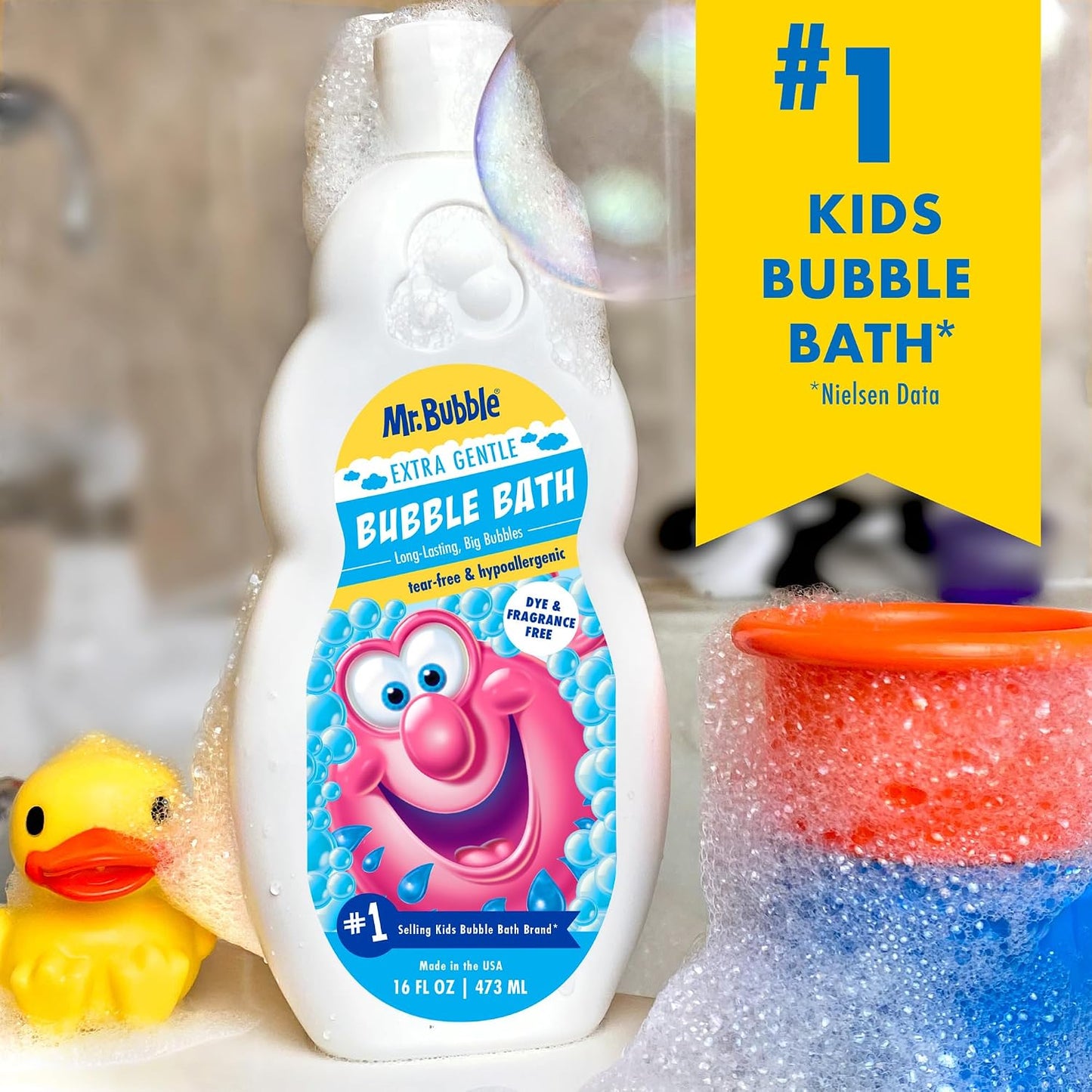 HotMr. Bubble Extra Gentle Bubble Bath - Hypoallergenic, Tear Free Bubble Bath Solution Perfect for Sensitive Skin (Pack of 2 Bottles, 16 fl oz Each)