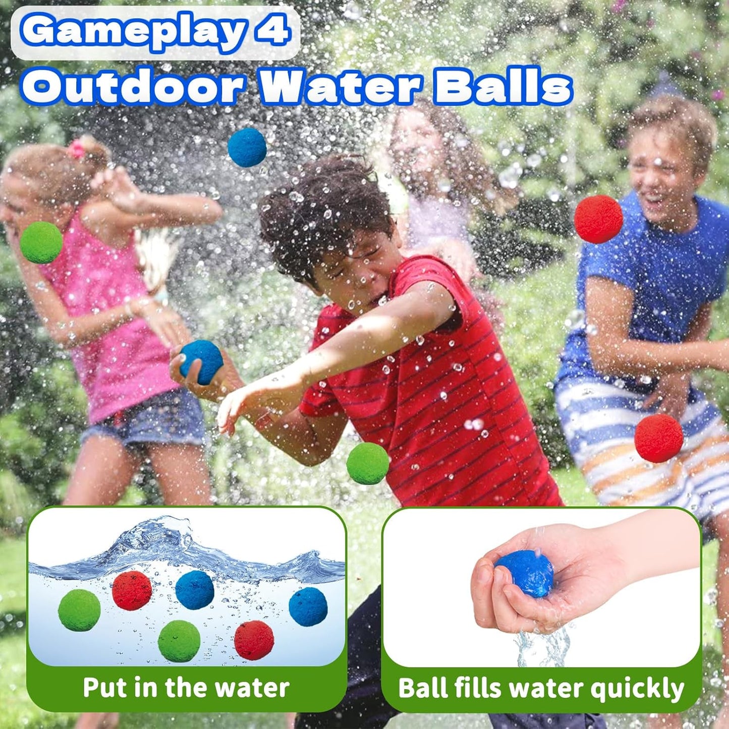 HotIntoypad 4-in-1 Kids Water Sprinklers T Ball Set & Water Ball Toy, Crocodile Baseball Sprinkler for Backyard Outdoor Summer Toys for Boys Girls Outside Yard Water Game Toys for Kids Toddlers Ages 3-8