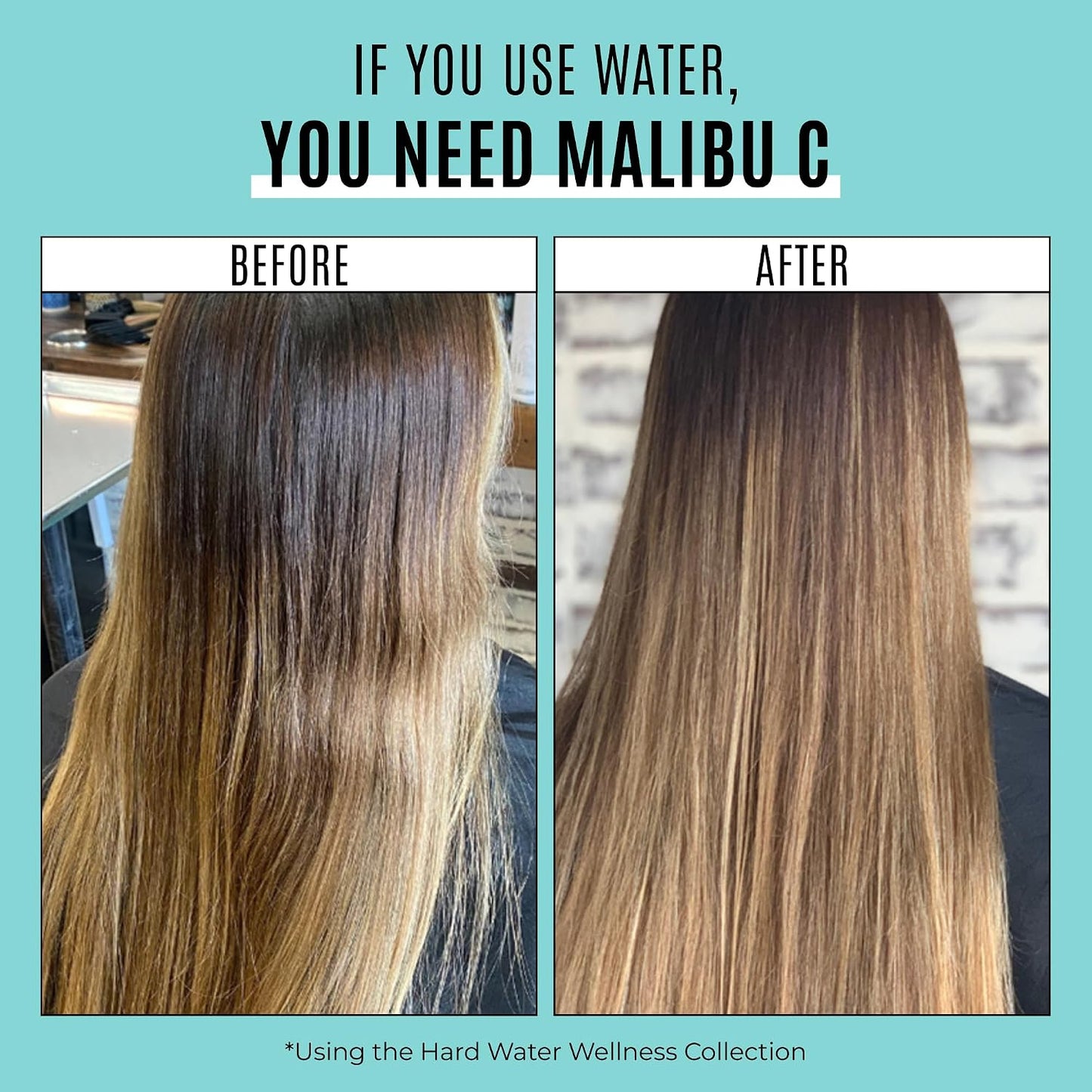 HotMalibu C Hard Water Wellness Shampoo - Hydrating, Sulfate-Free Hair Care for Hard Water - Removes Minerals and Buildup (9 oz)