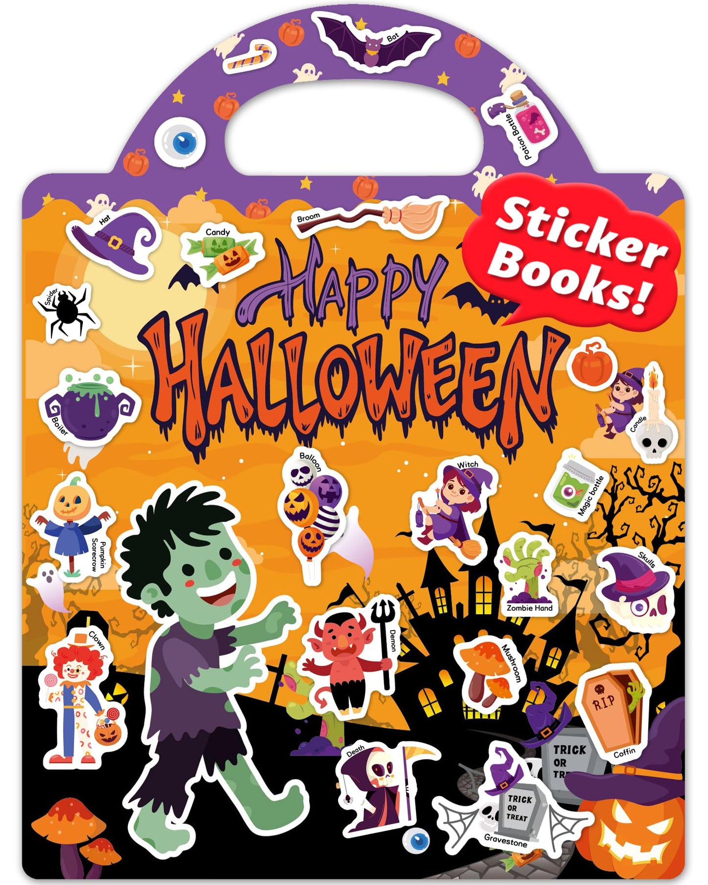 HotWalenced Reusable Sticker Book for Toddlers, Travel Stickers for Kids, Toddler Craft Activities Toys, Birthday Gifts for Boys & Girls