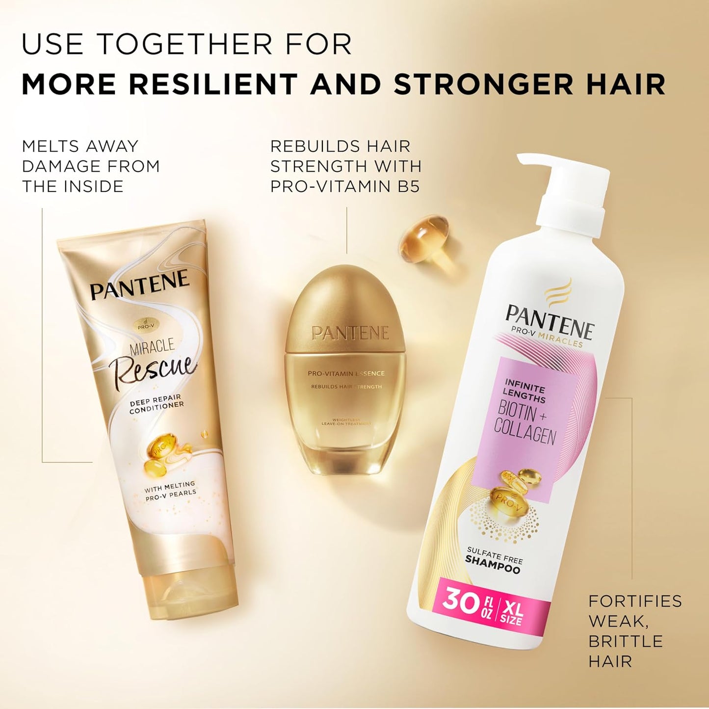 HotPantene Miracle Rescue Deep Conditioner with Melting Pro-V Pearls - For Dry, Damaged, or Color-Treated Hair - Intense Moisture & Repair - 8.0 Oz