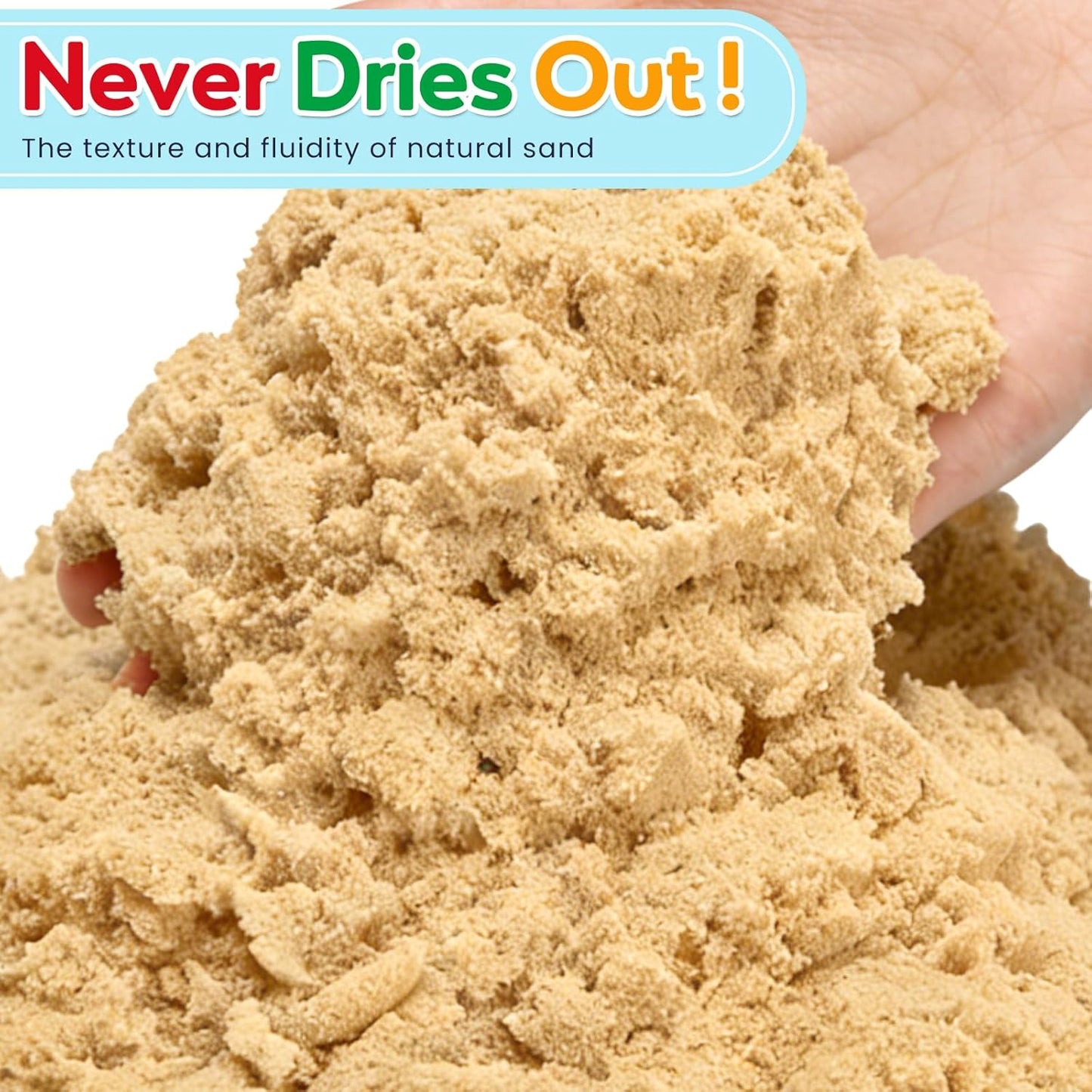 HotFURWEY 6.6lbs Play Sand, Natural Brown Sensory Sand,Suitable for Children to Shaping, Squeezing and Sculpting（Without Molds）