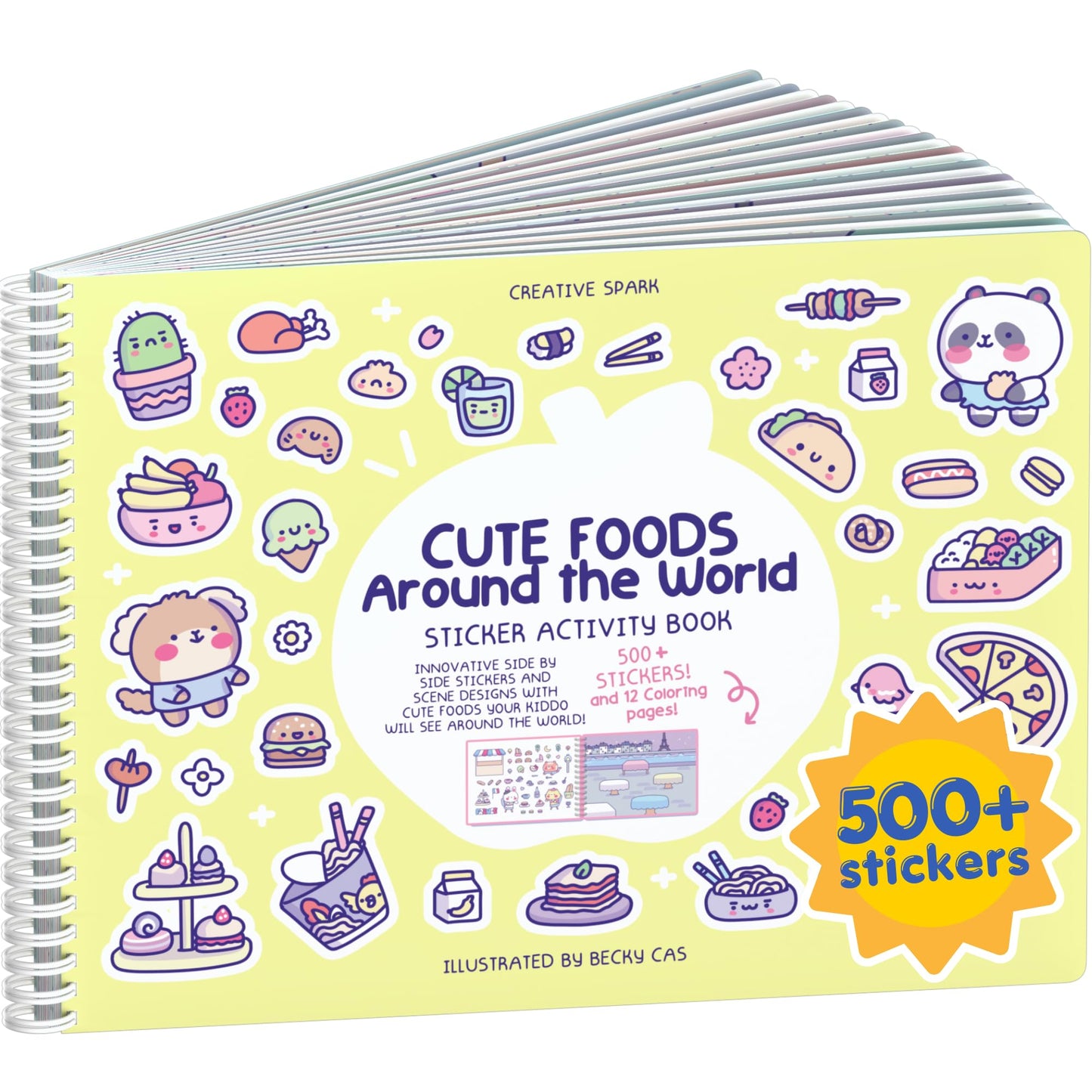 HotAnimals Habitat 500+ Kids Sticker Book by Cupkin Toddler Airplane Travel Activity Coloring and Sticker Book, Road Trip Essentials, 12 Coloring Pages + 12 Scenes for Ages 2–8 Years