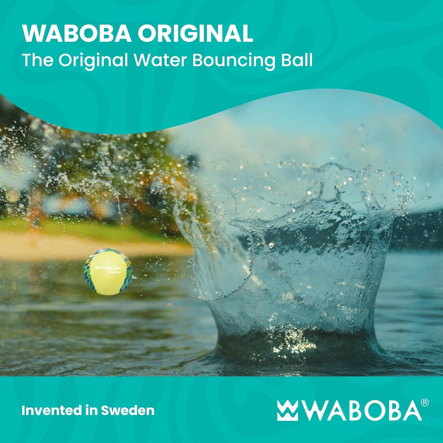 Hot Waboba Original Water Bouncing Ball - Perfect Toy for Beach and Water Games - Skips on Water - Invented in Sweden