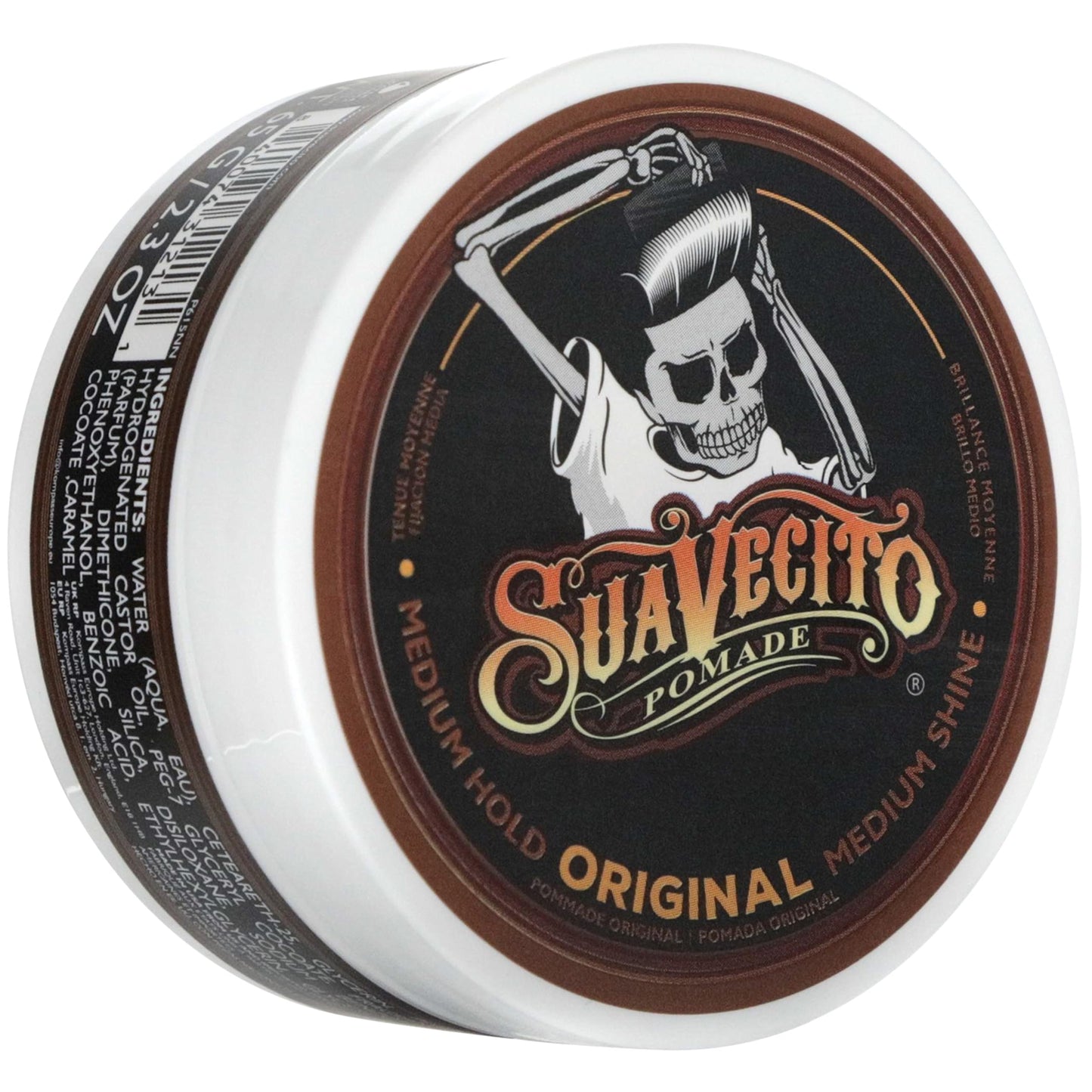 HotSuavecito Pomade Original Hold For Men 4 oz, 1 Pack - Medium Shine Water Based Wax Like Flake Free Hair Gel - Easy To Wash Out - All Day Hold For All Hairstyles