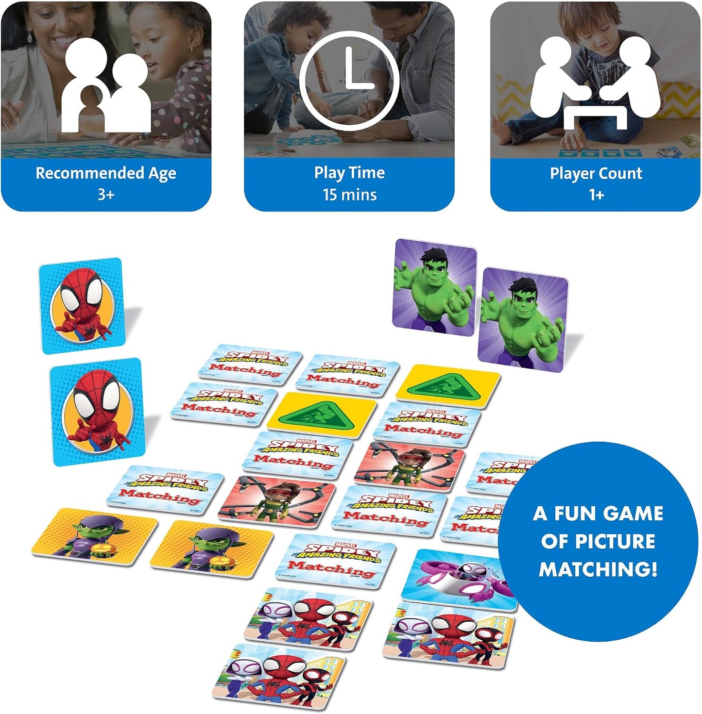 HotWonder Forge Marvel Spidey and His Amazing Friends Matching Game - Educational Memory Game for Kids Ages 3+ - Fun for Toddler Boys and Girls Featuring Spiderman and Friends