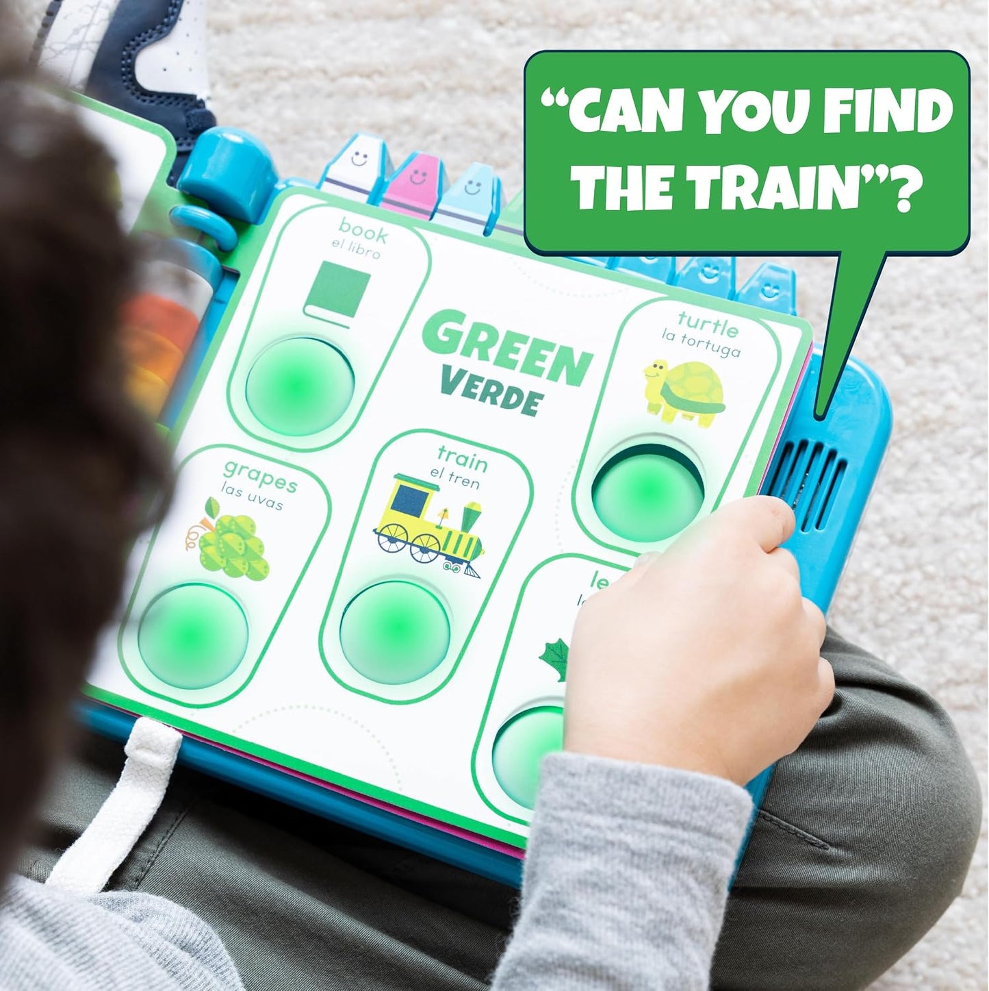 Hot Chuckle & Roar Pop It! Book: Colors – Interactive Sensory Learning Book with Bilingual English & Spanish Play, Grow-with-Me Modes, Quiet Mode, Color Learning Toy for Toddlers Ages 1–4+