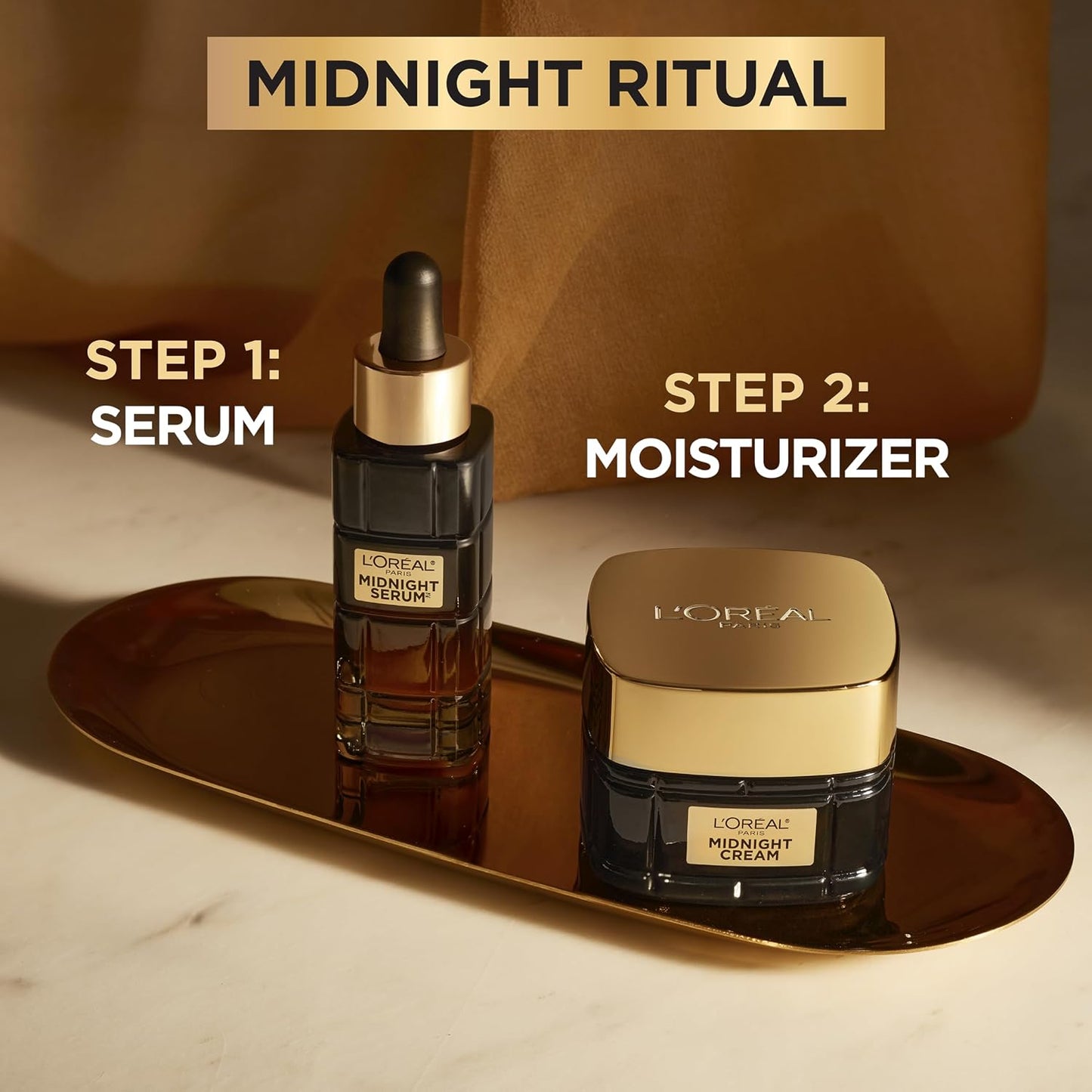 HotL'Oreal Paris Age Perfect Anti-Aging Midnight Cream, Face Moisturizer with Shea Butter to Reduce Wrinkles and Firm Skin, 1.7oz + Serum Sample