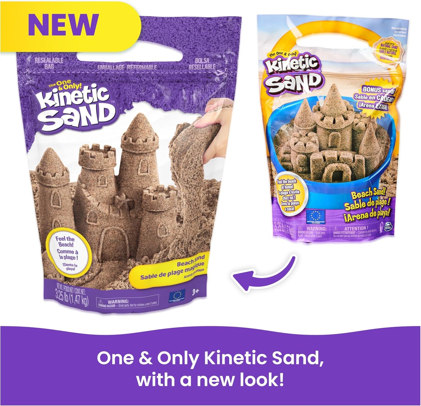 HotKinetic Sand 3.25lb Beach Sand Amazon Exclusive, Sensory Toys, Ages 3+