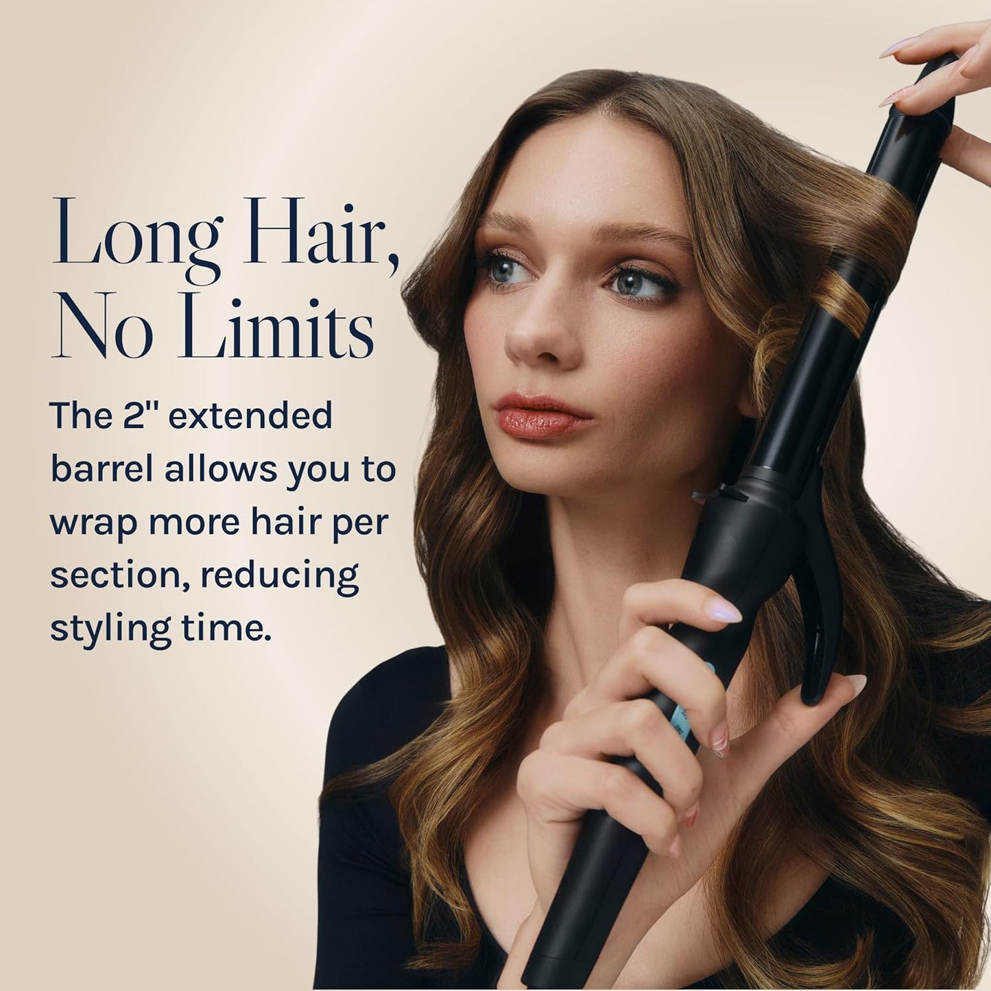HotBio Ionic Long Barrel Curling Iron with Moisture Heat Technology & NanoIonic MX Versatile Curling Wand - Multiple Barrel Sizes for Tight, Classic, Loose & Soft Curls