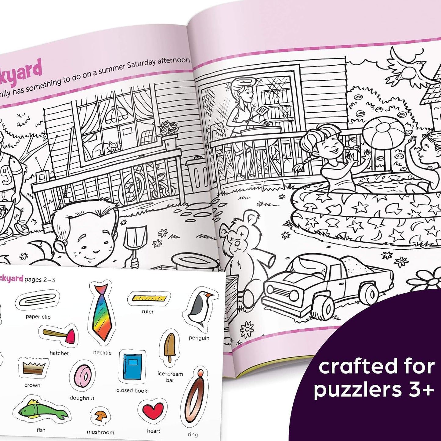 Hot Highlights Hidden Pictures Sticker Fun for Kids Ages 3-6, 4-Pack, 64 Pages of Seek and Find Sticker Activities, Books Double as Coloring Books, 480+ Stickers, Volume 1