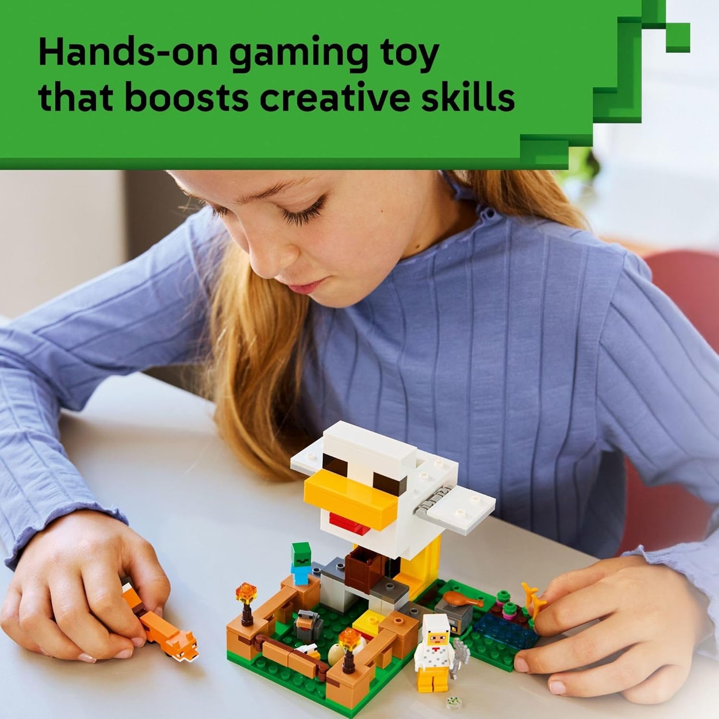 HotLEGO Minecraft Chicken Farm Building Toy for Kids - Video Game Playset & Figures for Boys & Girls, Ages 7+ - Gift for Birthdays - 21585