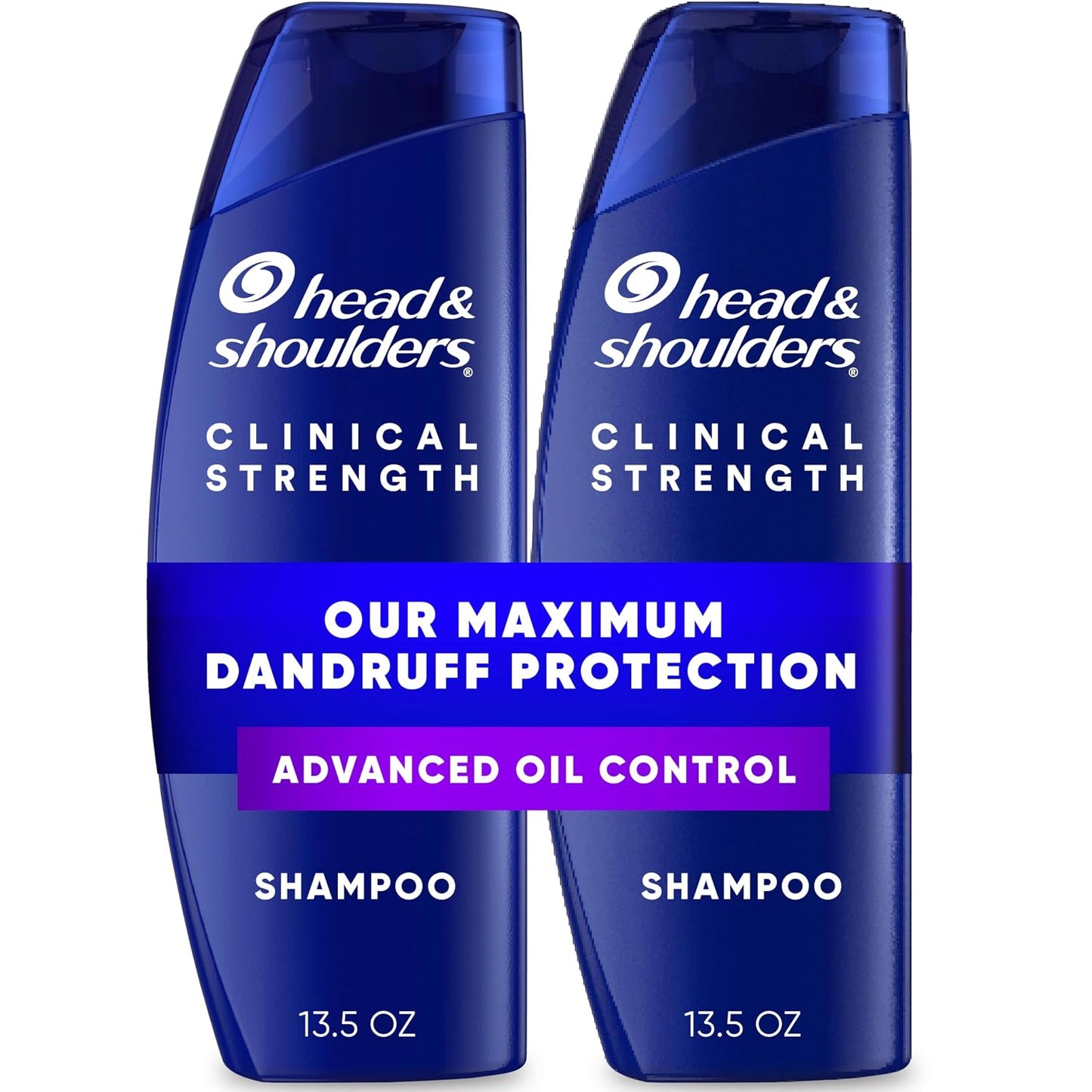 HotHead & Shoulders Clinical Strength Advanced Oil Control Anti-Dandruff Shampoo Twin Pack, 1% Selenium Sulfide, 13.5 fl oz Each