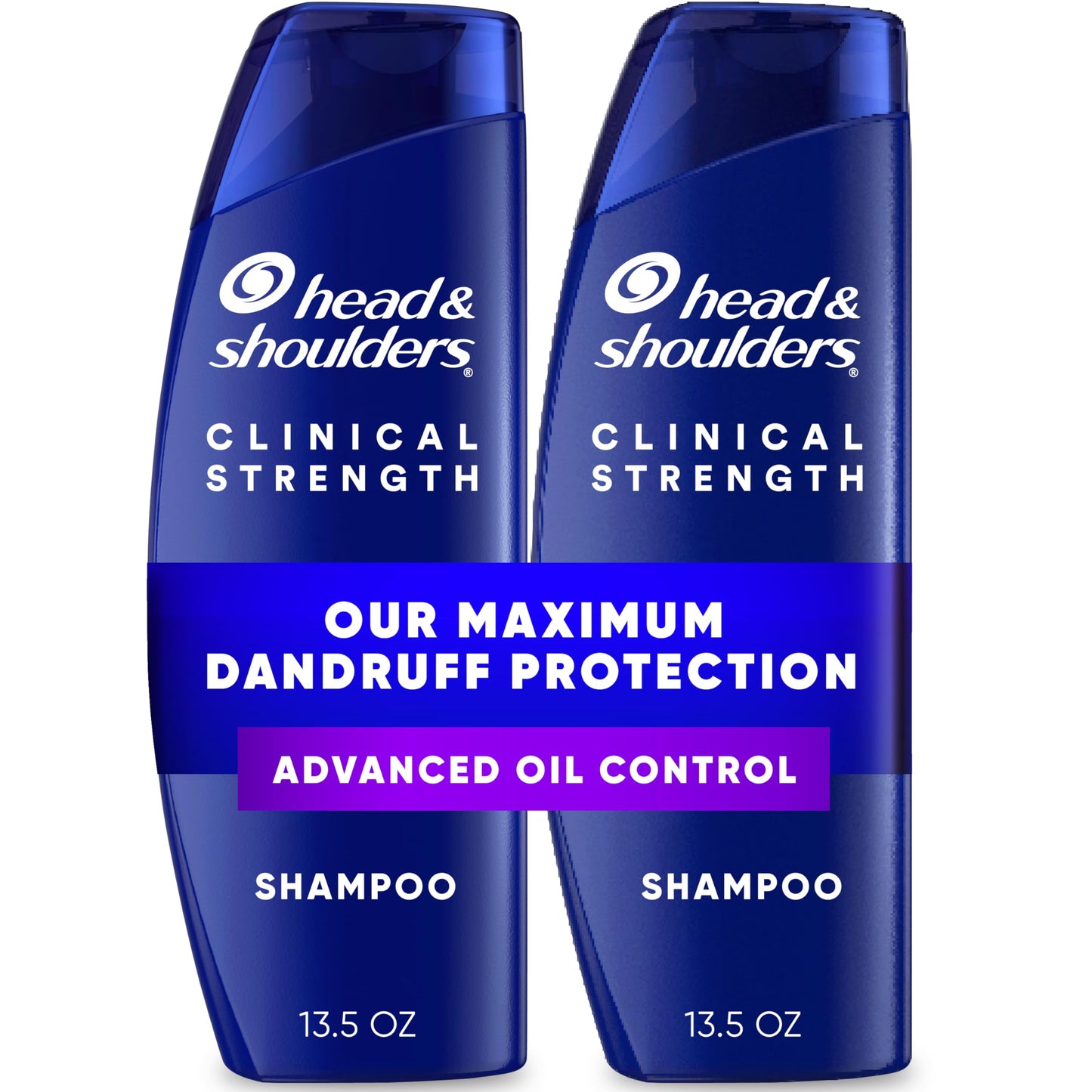 HotHead & Shoulders Clinical Strength Advanced Oil Control Anti-Dandruff Shampoo Twin Pack, 1% Selenium Sulfide, 13.5 fl oz Each