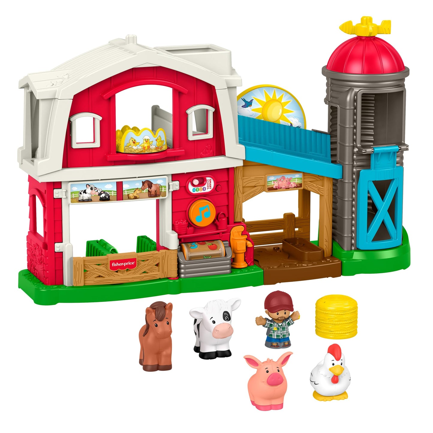 HotFisher-Price Little People Caring for Animals Farm Electronic Interactive playset with Smart Stages Learning Songs for Toddlers Ages 1 and up (Amazon Exclusive)