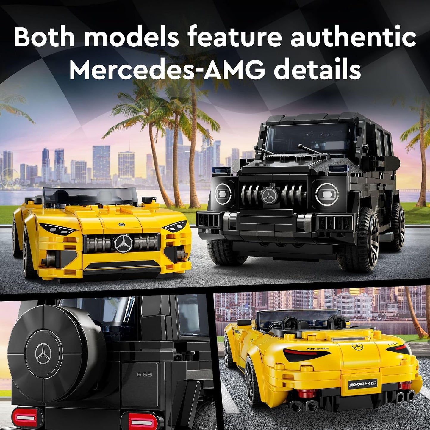 HotLEGO Speed Champions Mercedes-AMG G 63 & SL 63 Building Toys - Kids Pretend Play Toy Cars for Boys & Girls, Ages 10+ Years - Gifts for Christmas - 76924