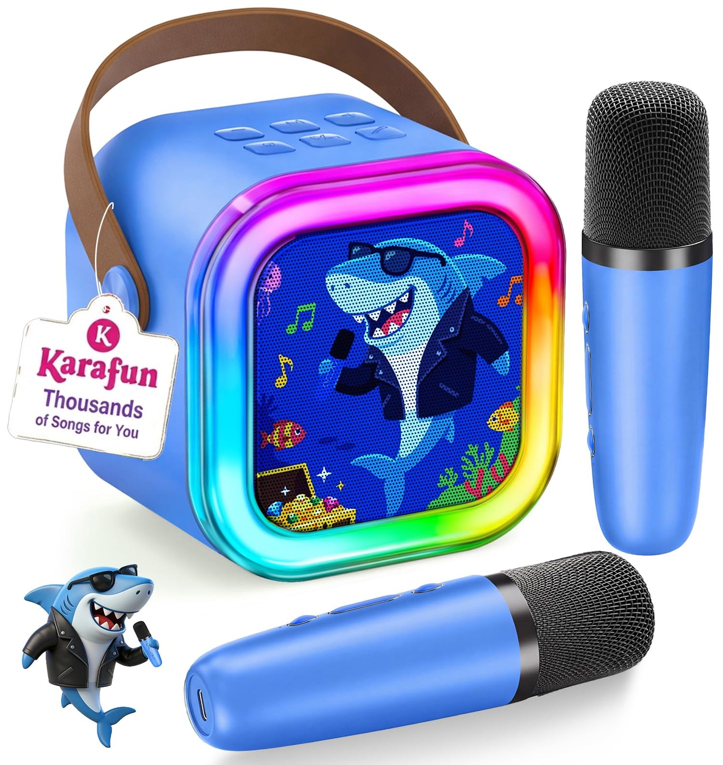 HotIROO Mini Karaoke Machine for Kids, 2026 TOP Toys Birthday Gifts Ideas for Girls Ages 4, 5, 6, 7, 8, 9, 10, 12+ Years Old, Portable MP3 Player with 2 Wireless Mics for Family Home Party