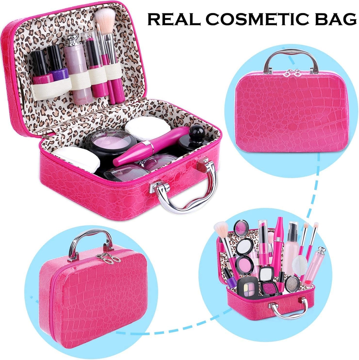 Hot TEPSMIGO Pretend Makeup Kit for Girls, Kids Pretend Play Makeup Set - with Cosmetic Bag for Birthday Christmas, Toy Makeup Set for Little Girls Age 3+(Not Real Makeup)