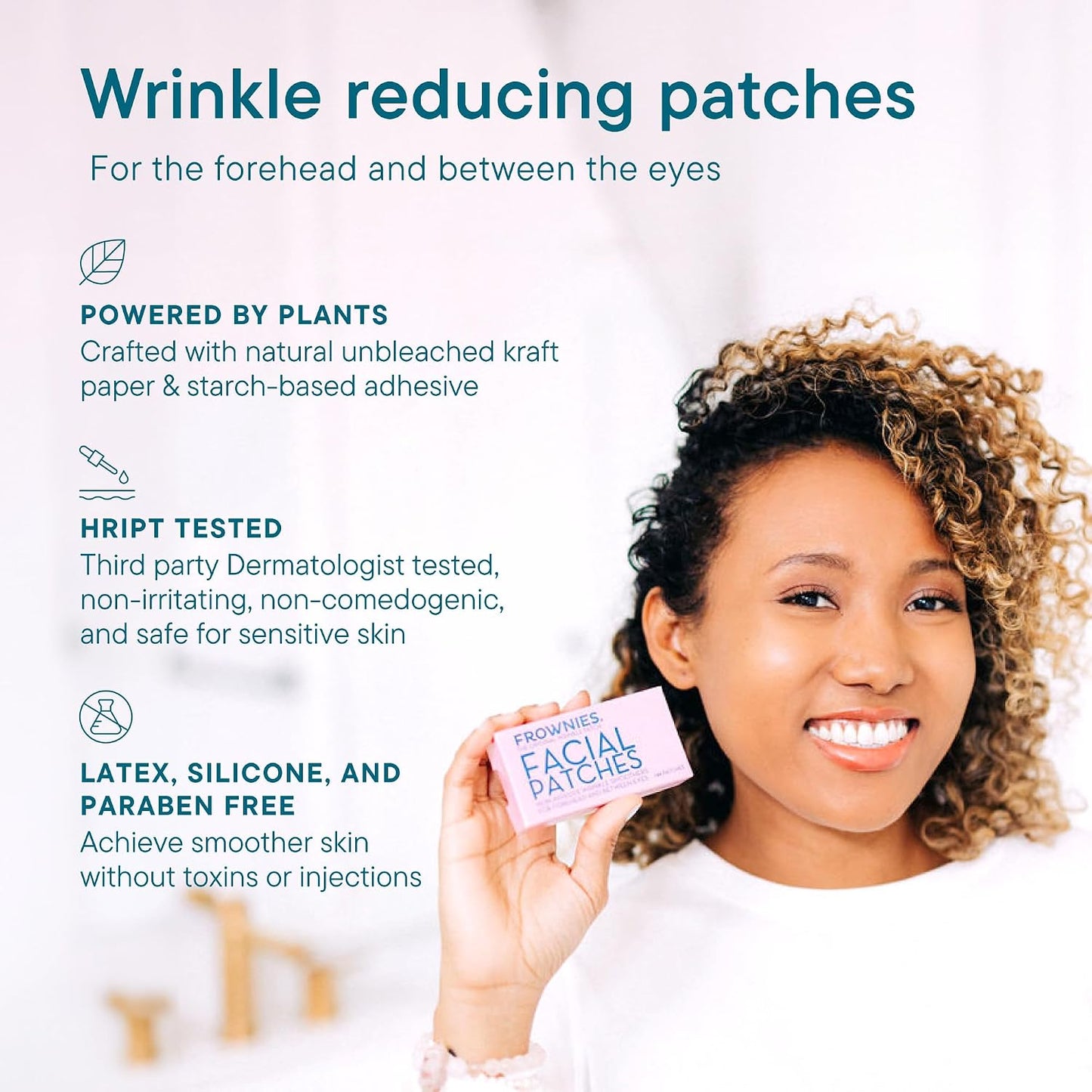HotFrownies Forehead and Between the Eyes Wrinkle Patches - Hypoallergenic Facial Patches to Smooth & Soften Forehead Wrinkles & Eleven Lines - For Overnight Use, 144 Patches