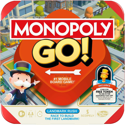Hot Monopoly GO! Board Game | Inspired by The Popular Mobile Board Game | Ages 8+ | 2-4 Players | 15 Mins. | Family Games | Travel Games for Kids and Adults