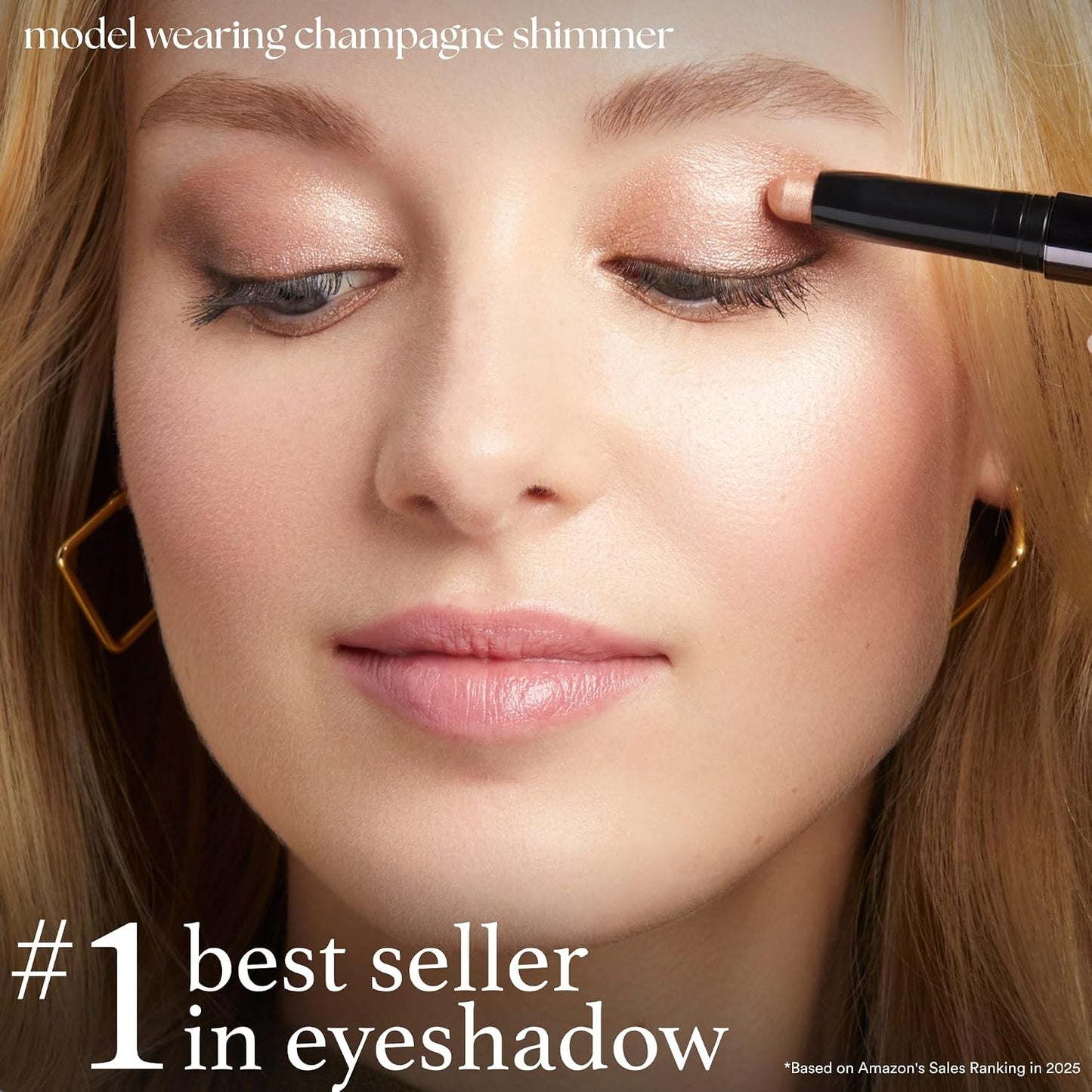 HotJulep Eyeshadow 101 Cream-to-Powder Waterproof Eyeshadow Stick – Champagne Shimmer – Long-Lasting, Buildable, Crease-Proof, Cruelty Free, Shimmer Finish with Built-In Smudger