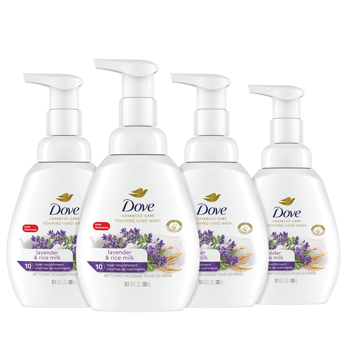 HotDove Advanced Care Hand Wash Deep Moisture 4 Count for Soft, Smooth Skin, More Moisturizers Than the Leading Ordinary Hand Soap, 12 oz