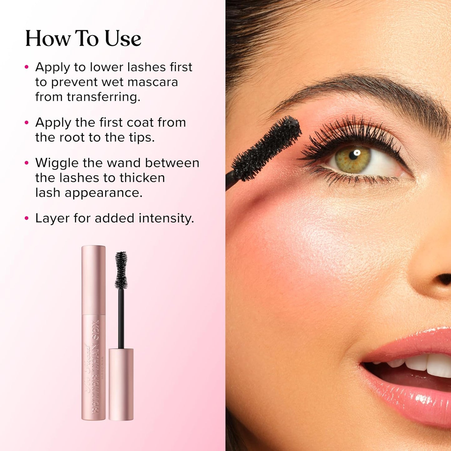 HotToo Faced Better Than Sex Volumizing Mascara | Dramatic Volume + Length | Cruelty Free