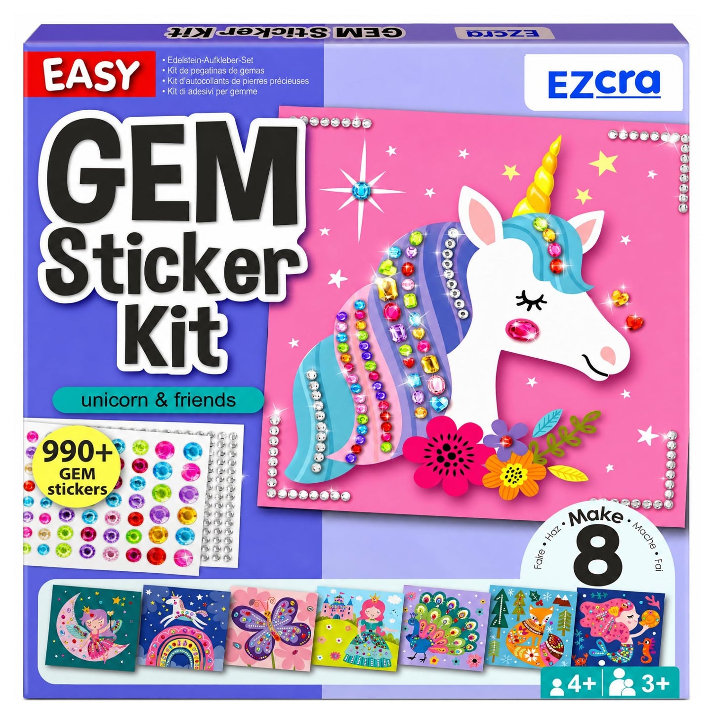 Hot EZCRA Mermaid Gem Sticker Kit for Kids - 800 Stickers, 8 Underwater Themes | Diamond Art Stickers and Gem Craft Set. Mess-Free and DIY Arts and Crafts. Birthday and Holiday Gift for Girls Ages 3-8.