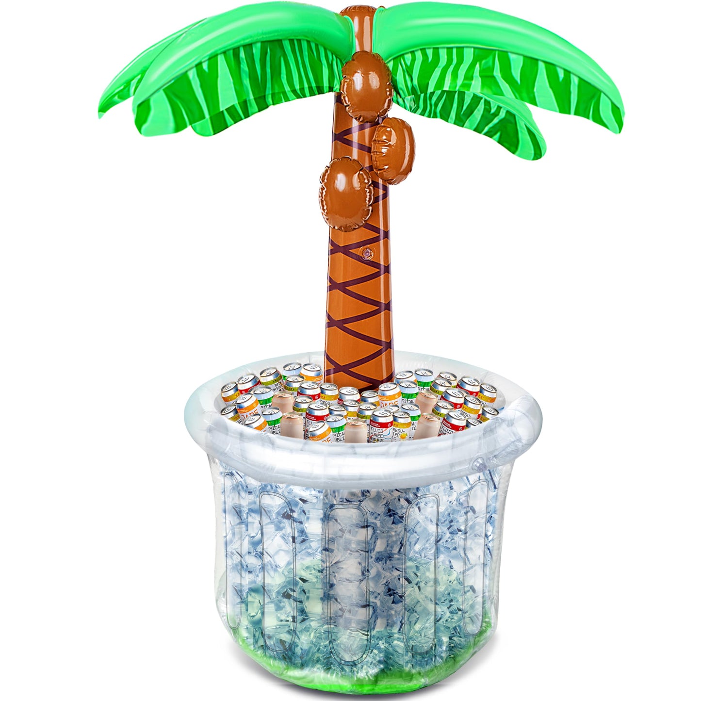 HotJOYIN 60" Inflatable Palm Tree Cooler, Beach Theme Decor, Pool Party Decorations, Luau Hawaiian Birthday Party Supplies, Ocean Jungle Tropical Themed Summer Outdoor Drink Cooler