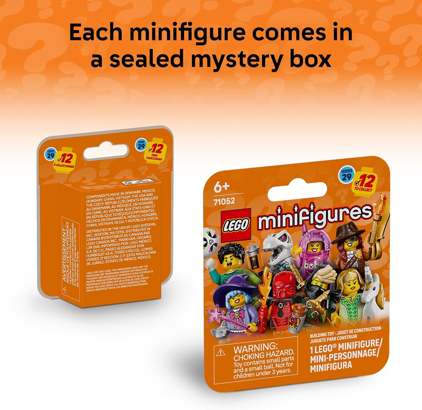 HotLEGO Minifigures Series 29 6 Pack - Mystery Box Multipack - Birthday Party Favors for Boys & Girls, Ages 6+ - Goodie Bag Stuffers for Kids - 66814