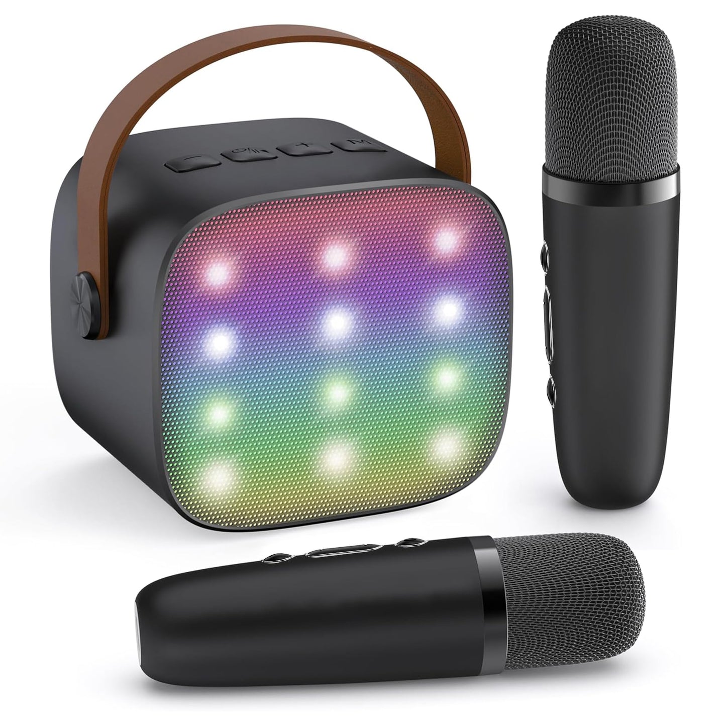 HotYLL Karaoke Machine for Kids, Portable Mini Speaker with 2 Wireless Microphones, TOP Kids Gifts for Girls Ages 3, 4, 5, 6, 7, 8, 9, 10+ Years Old, 4-12th Birthday Singing Present Toy Party (Purple)
