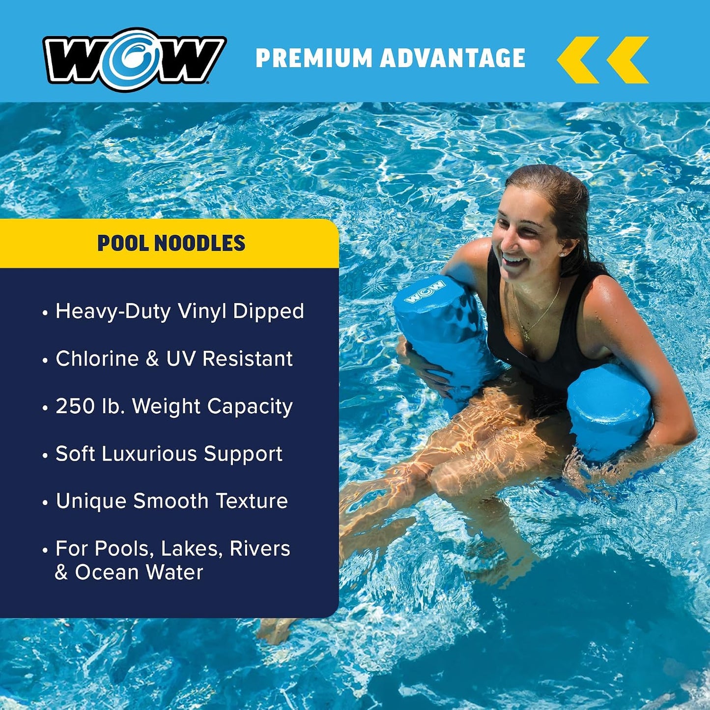HotWorld of Watersports First Class Foam Pool Noodles for Swimming and Floating, Pool Floats, Lake Floats